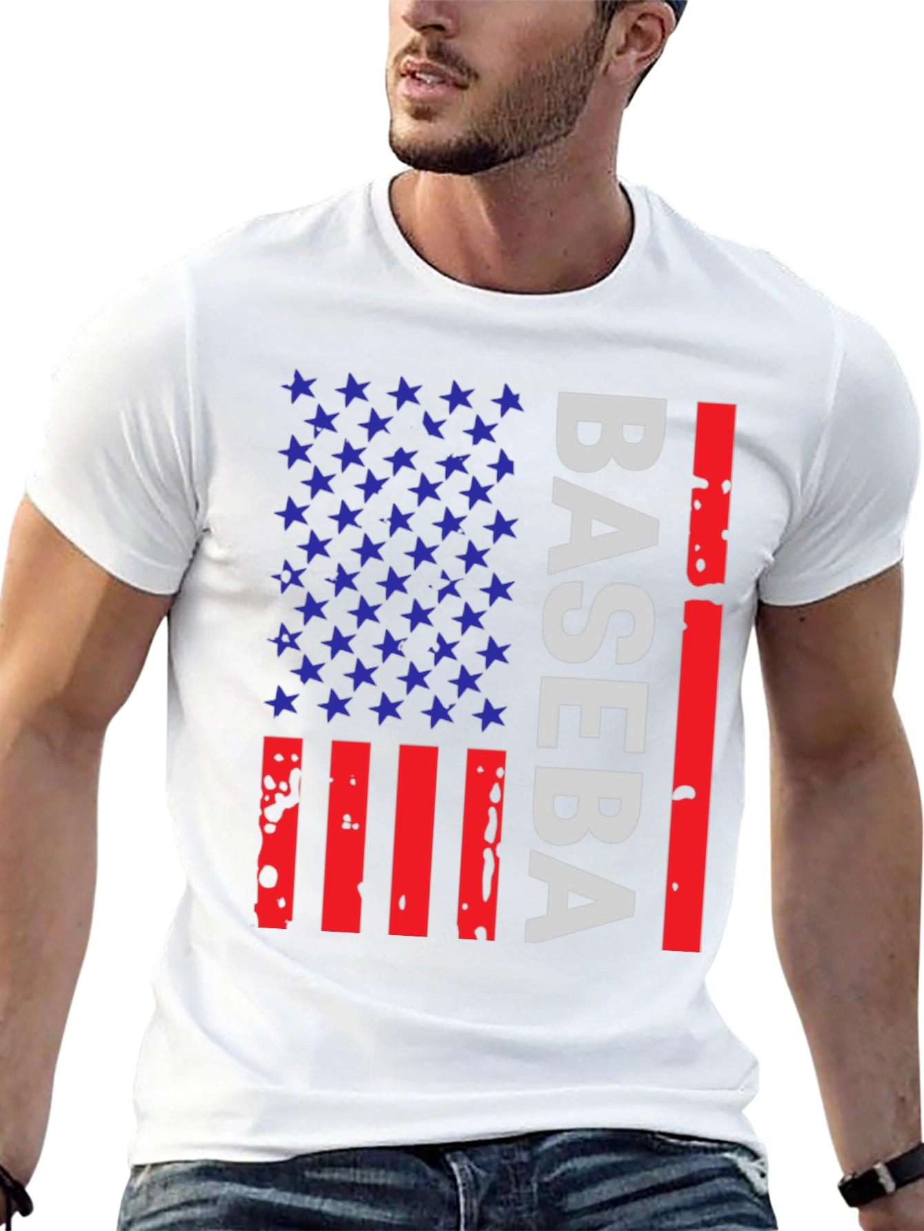 Baseball American Flag T-Shirt