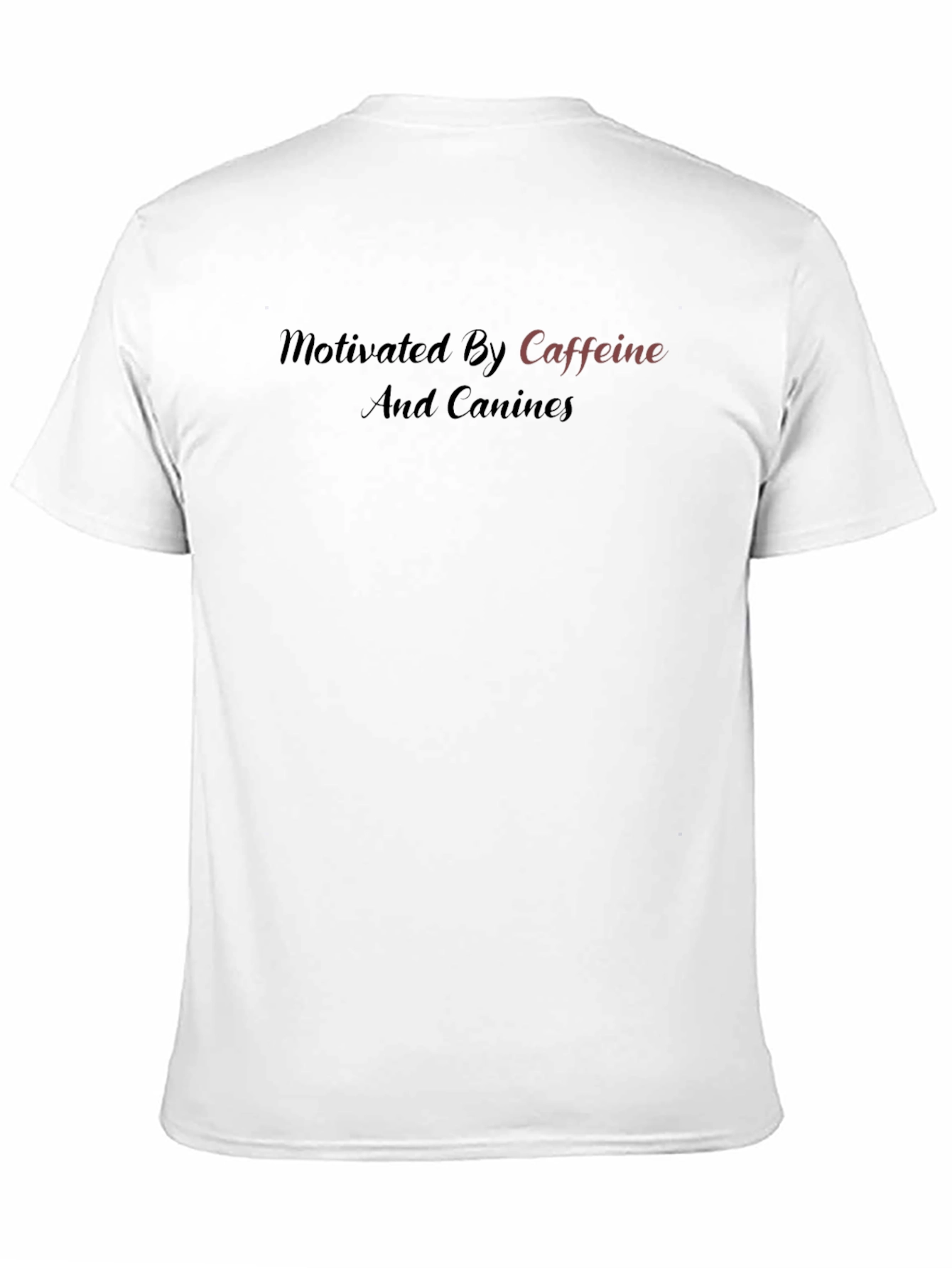 Motivated by Caffeine & Canines Black T-Shirt