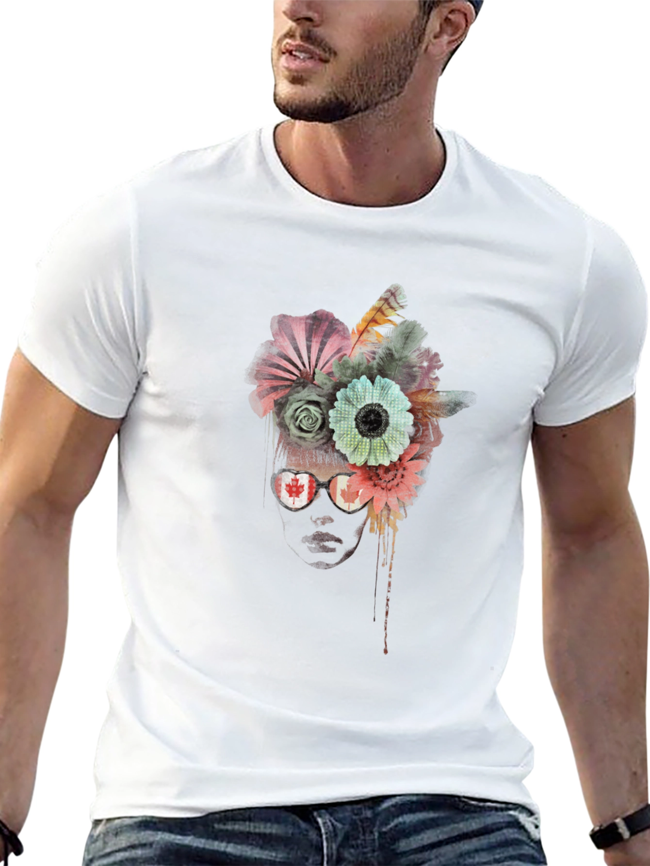 Floral Crown Graphic Black T-Shirt