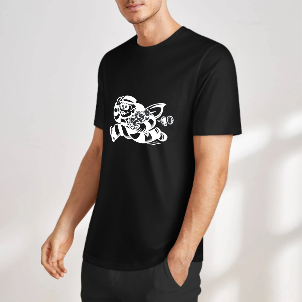 Funny Burger Bandit T-Shirt | Cartoon Fast Food Graphic Tee(z125)