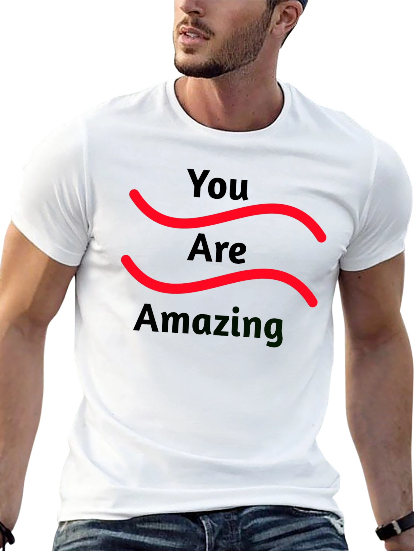 You Are Amazing Graphic Tee - Black Cotton T-Shirt