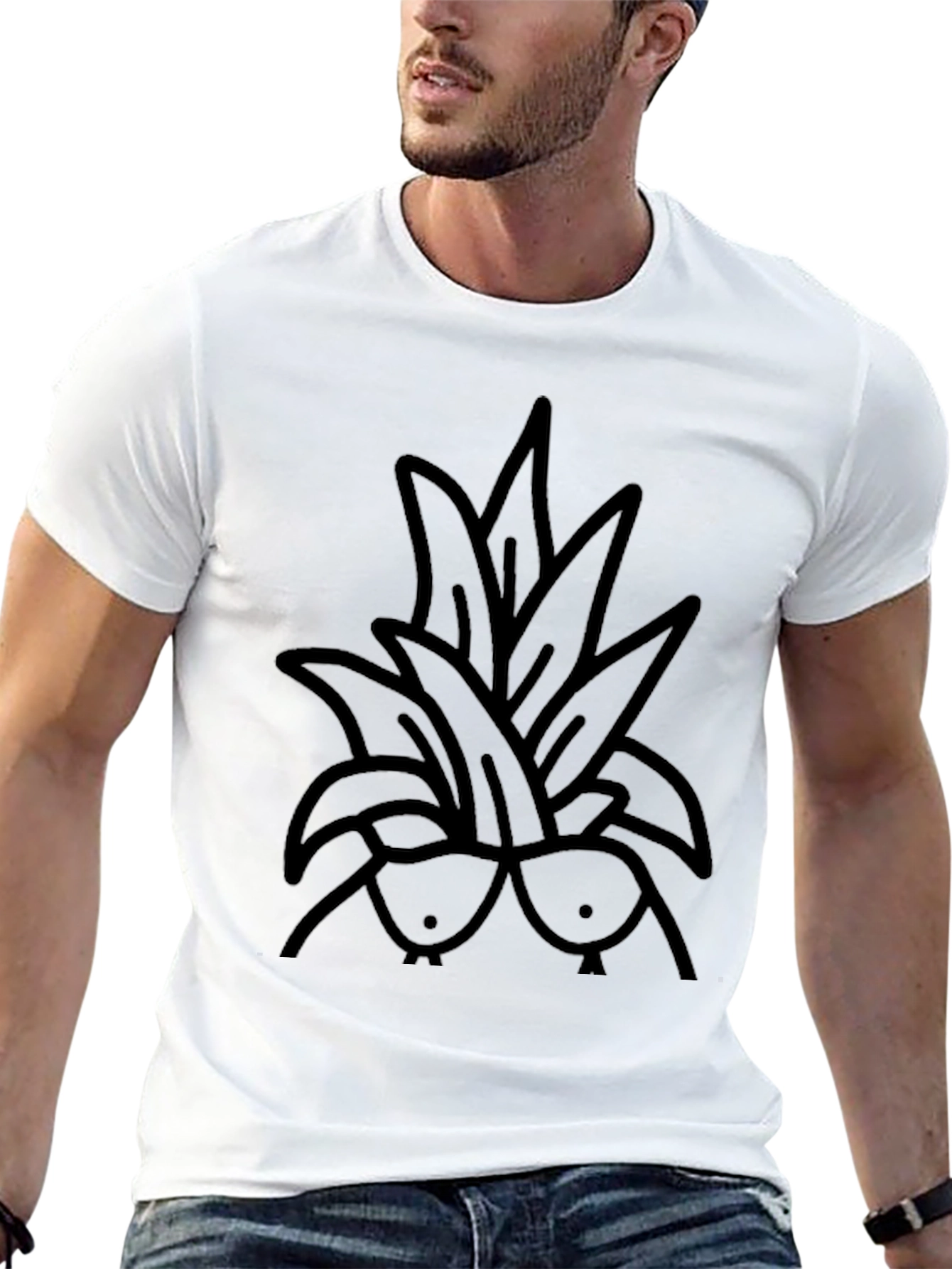 Funny Pineapple Boobies T-Shirt - Black