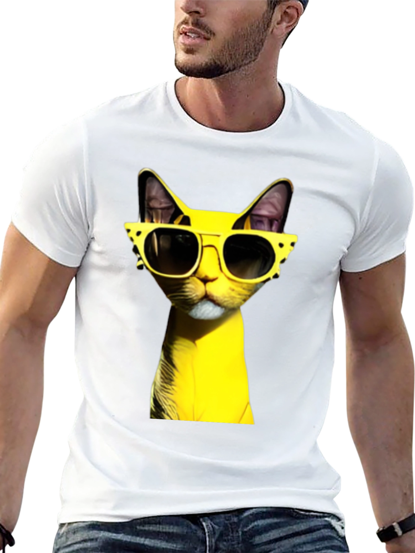 Cool Cat in Shades T-Shirt - Black
