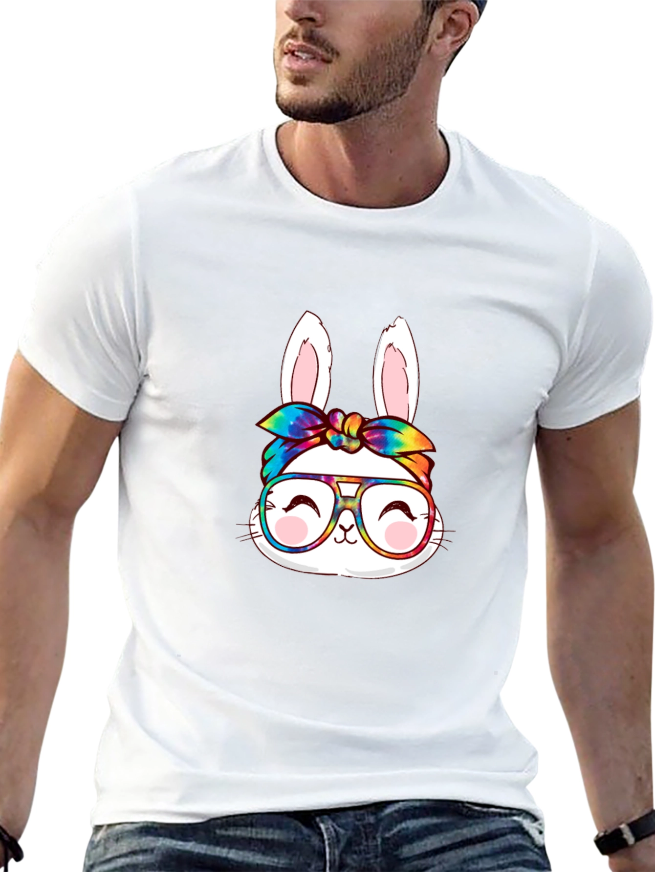 Bunny with Glasses Graphic T-Shirt