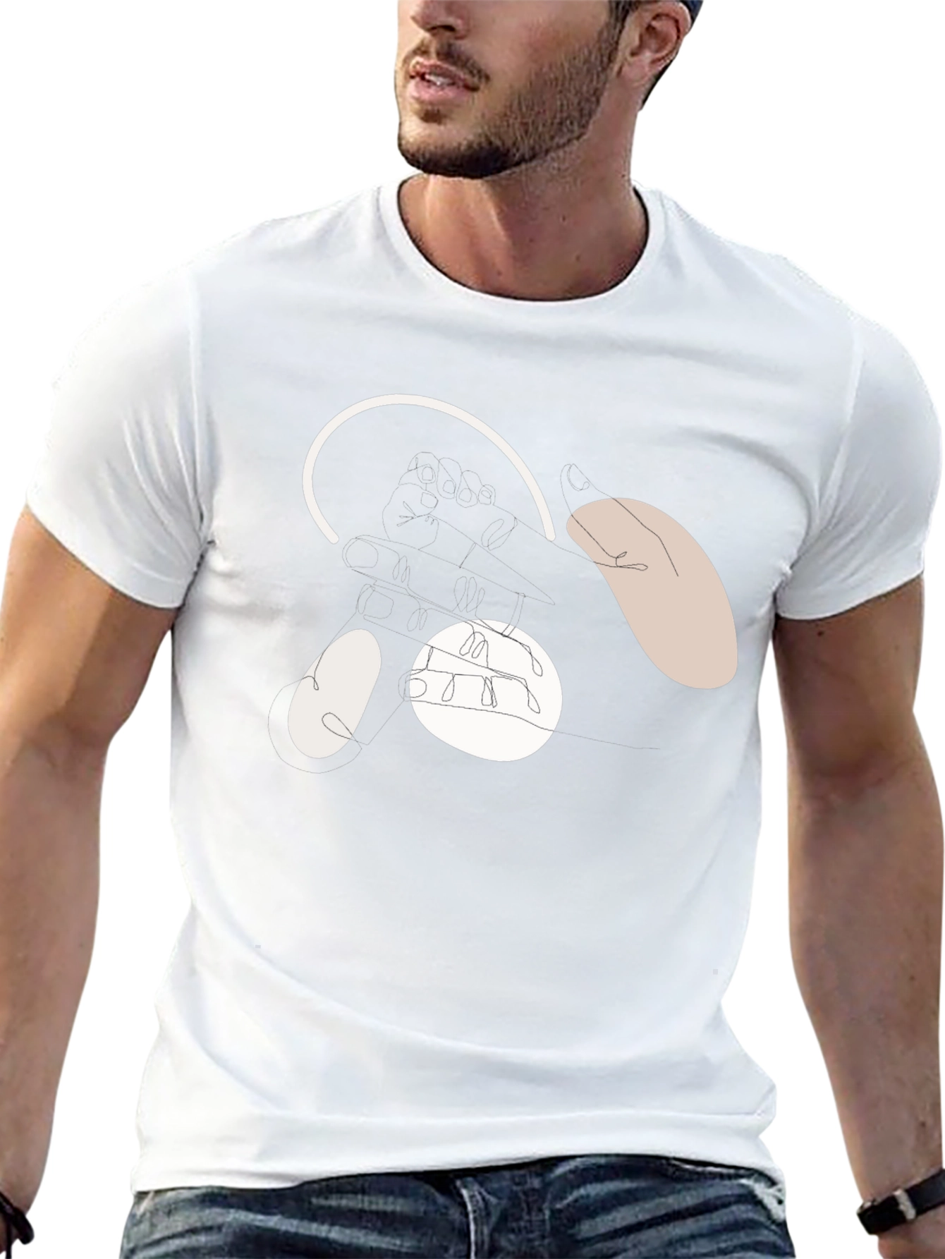 Abstract Bear Face Black T-Shirt