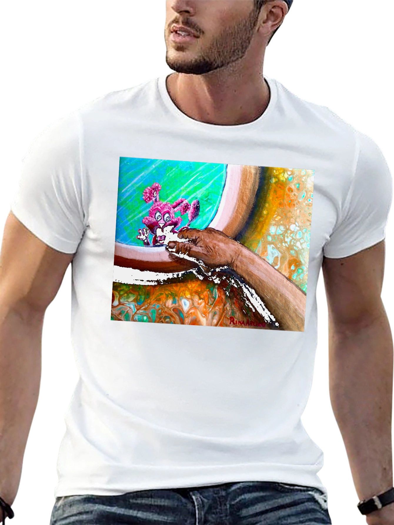 Abstract Art Print T-Shirt - Casual Wear