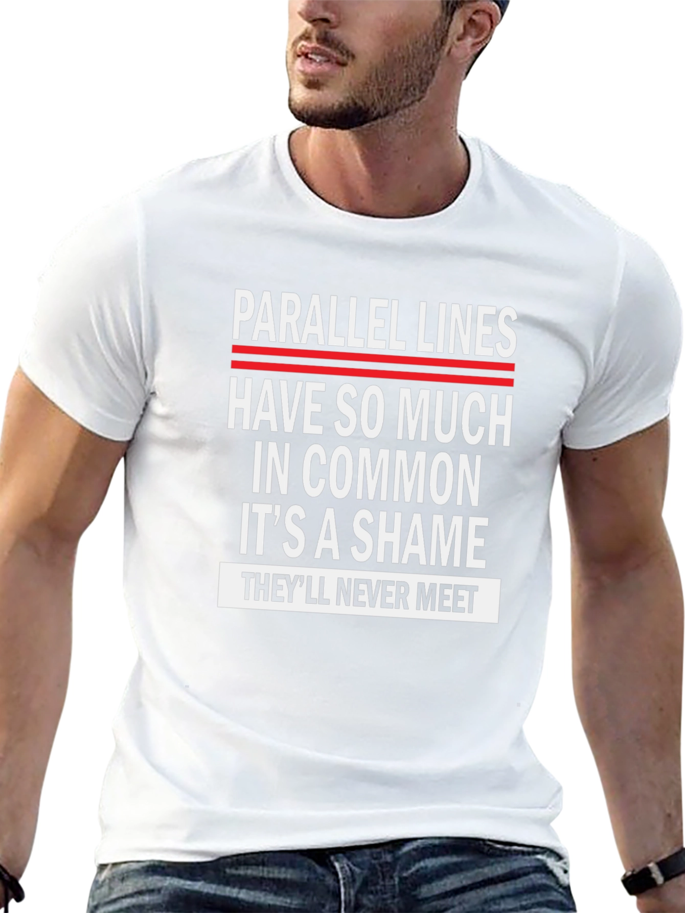 Parallel Lines Funny T-Shirt - Unisex Black Tee