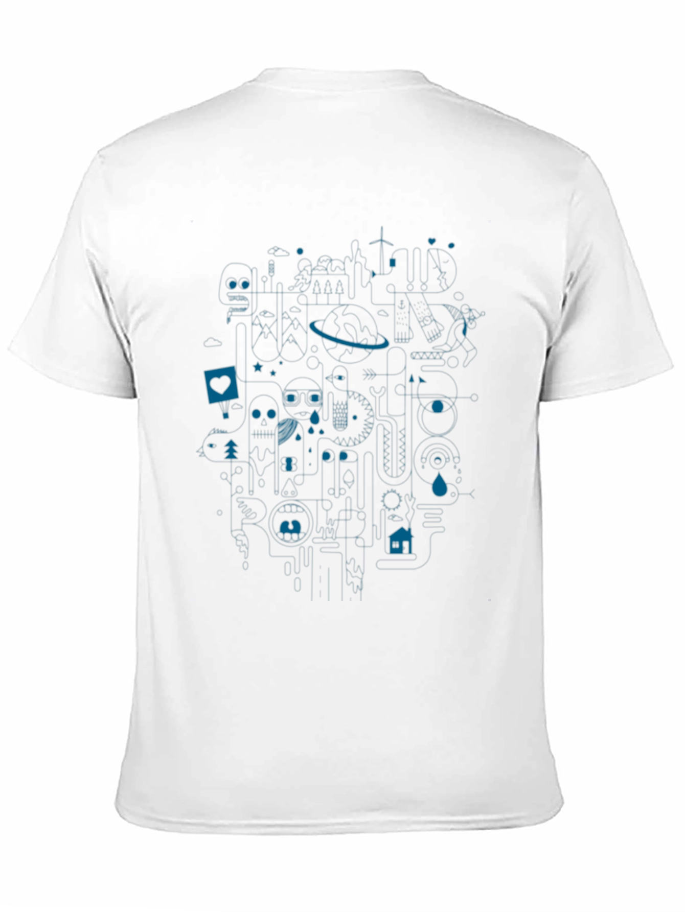 Abstract Graphic T-Shirt - Casual Wear for Men