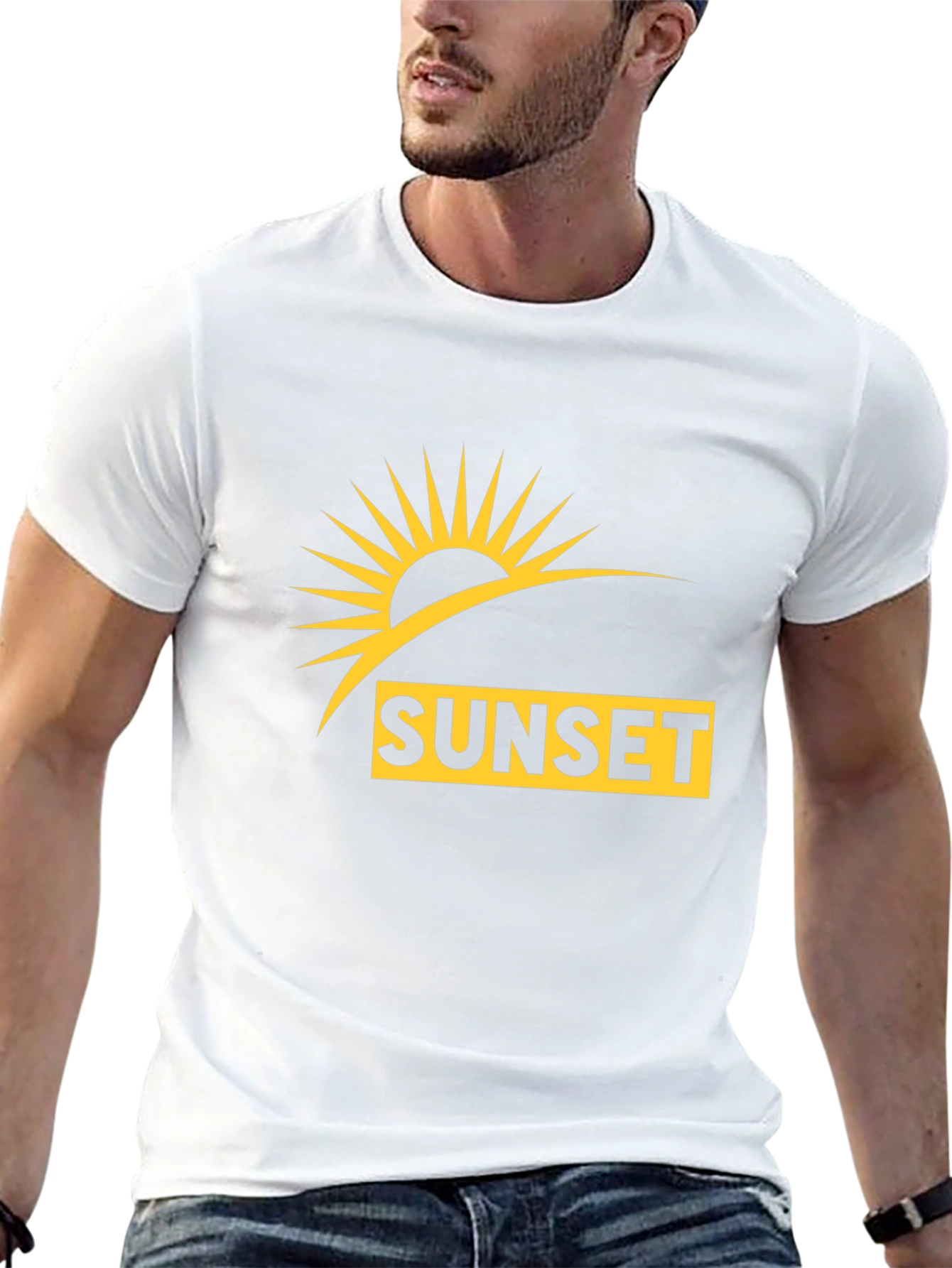 Sunset Graphic T-Shirt - Black Casual Wear