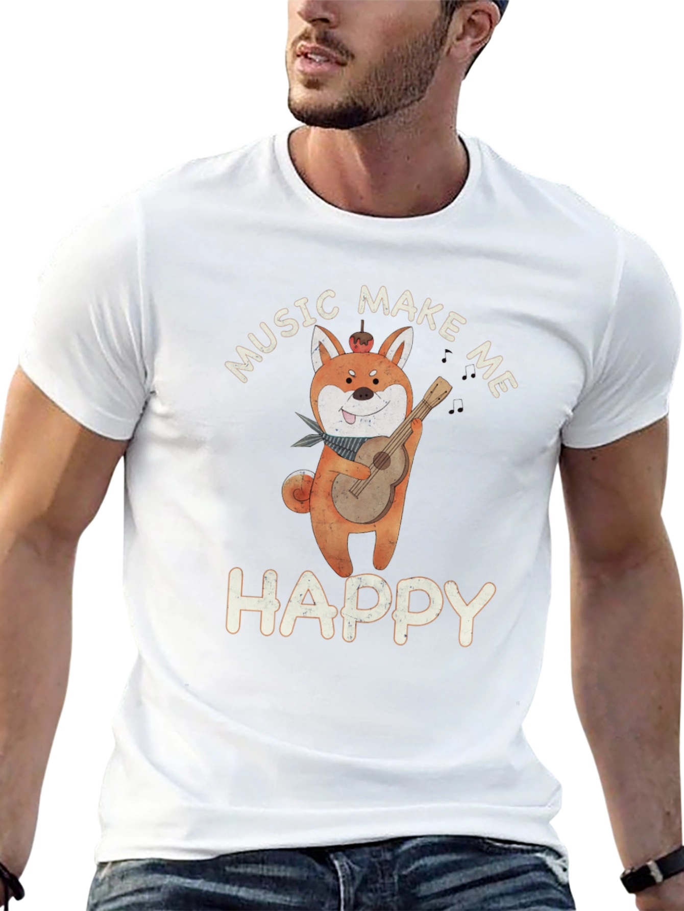 Music Makes Me Happy Graphic T-Shirt