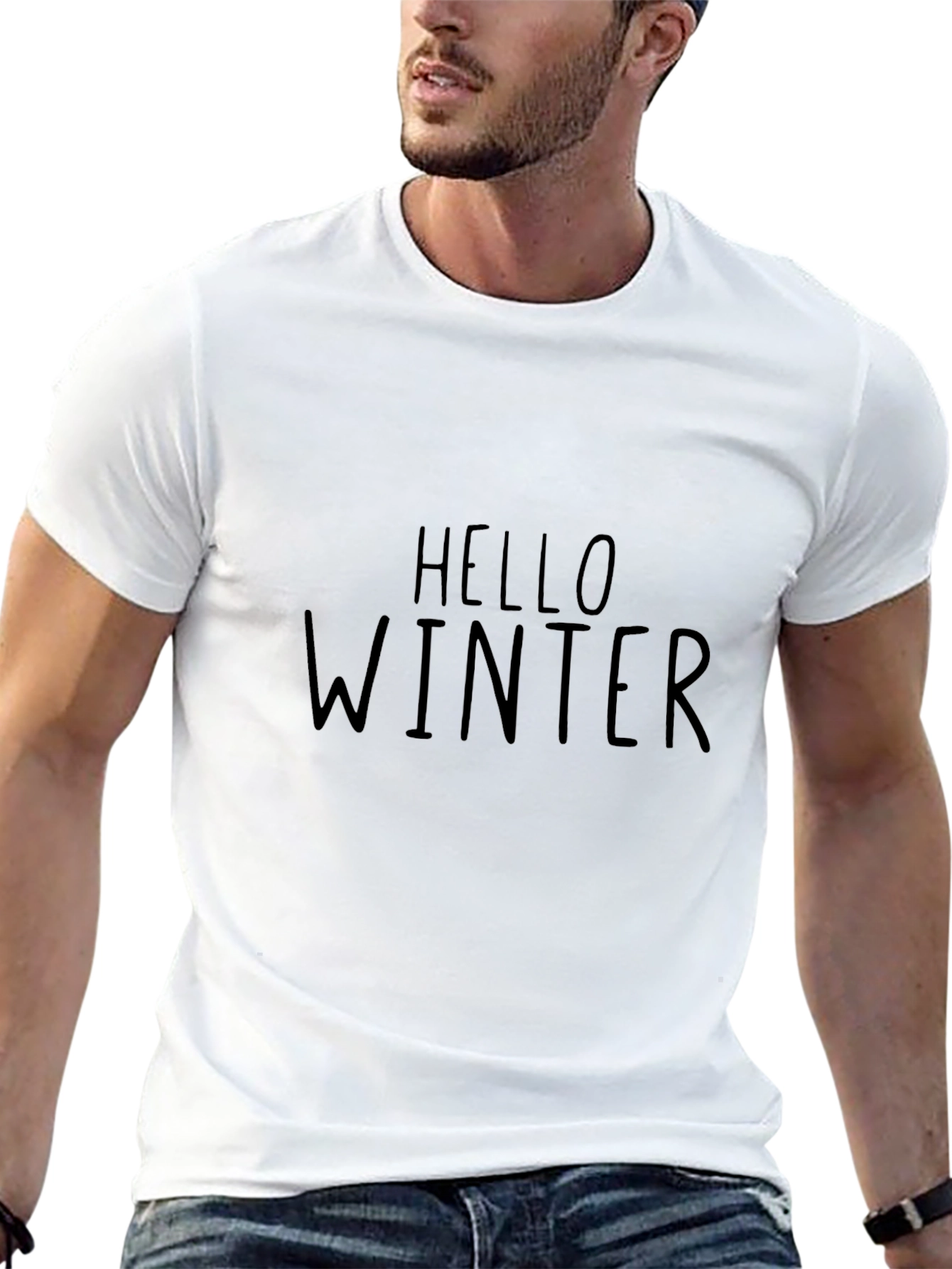 Hello Winter Black T-Shirt