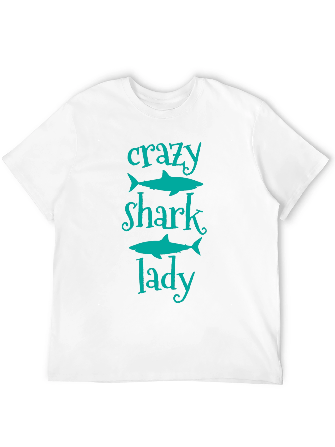Crazy Shark Lady Graphic Tee - Black