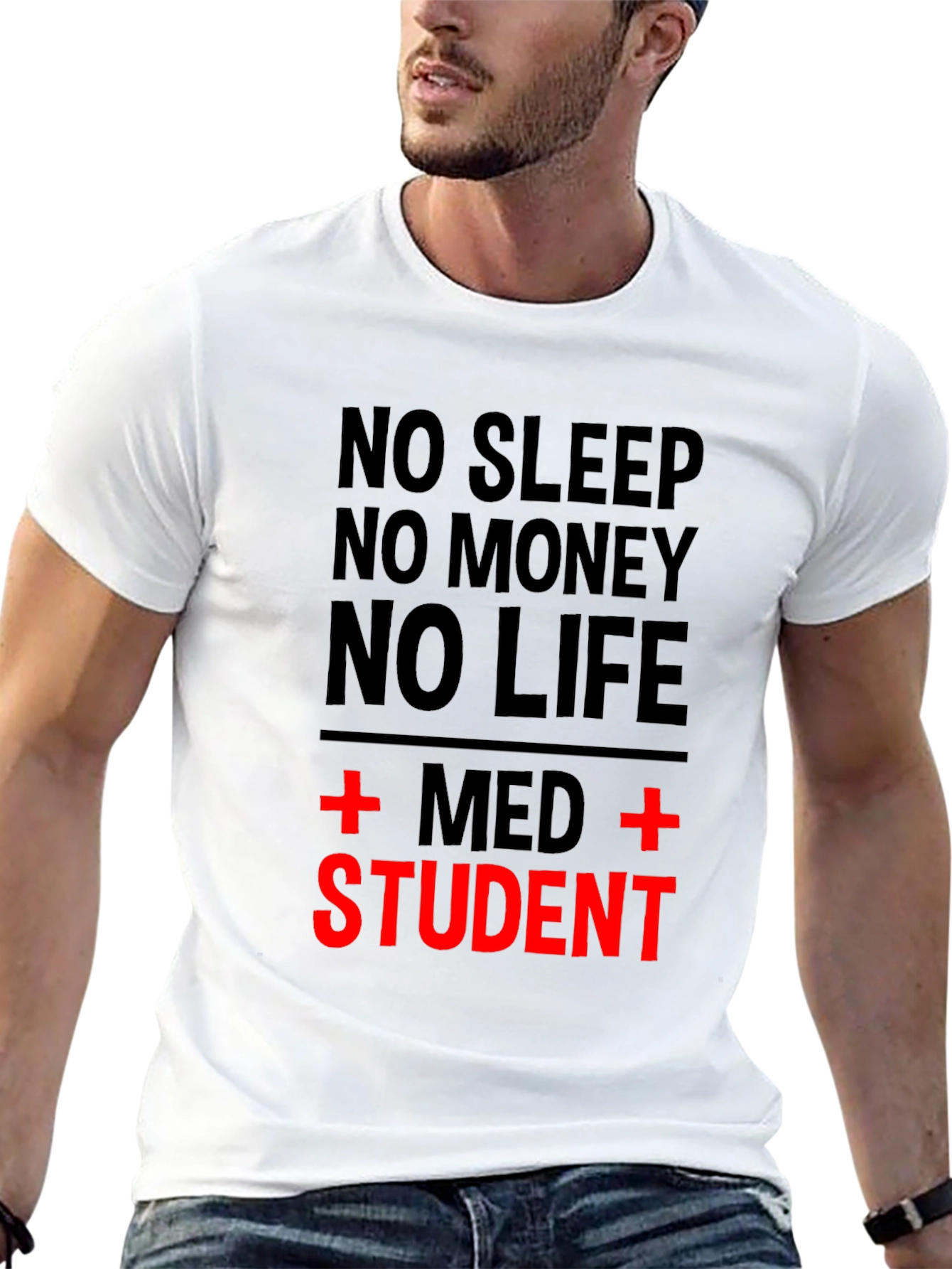 No Sleep Med Student Black T-Shirt