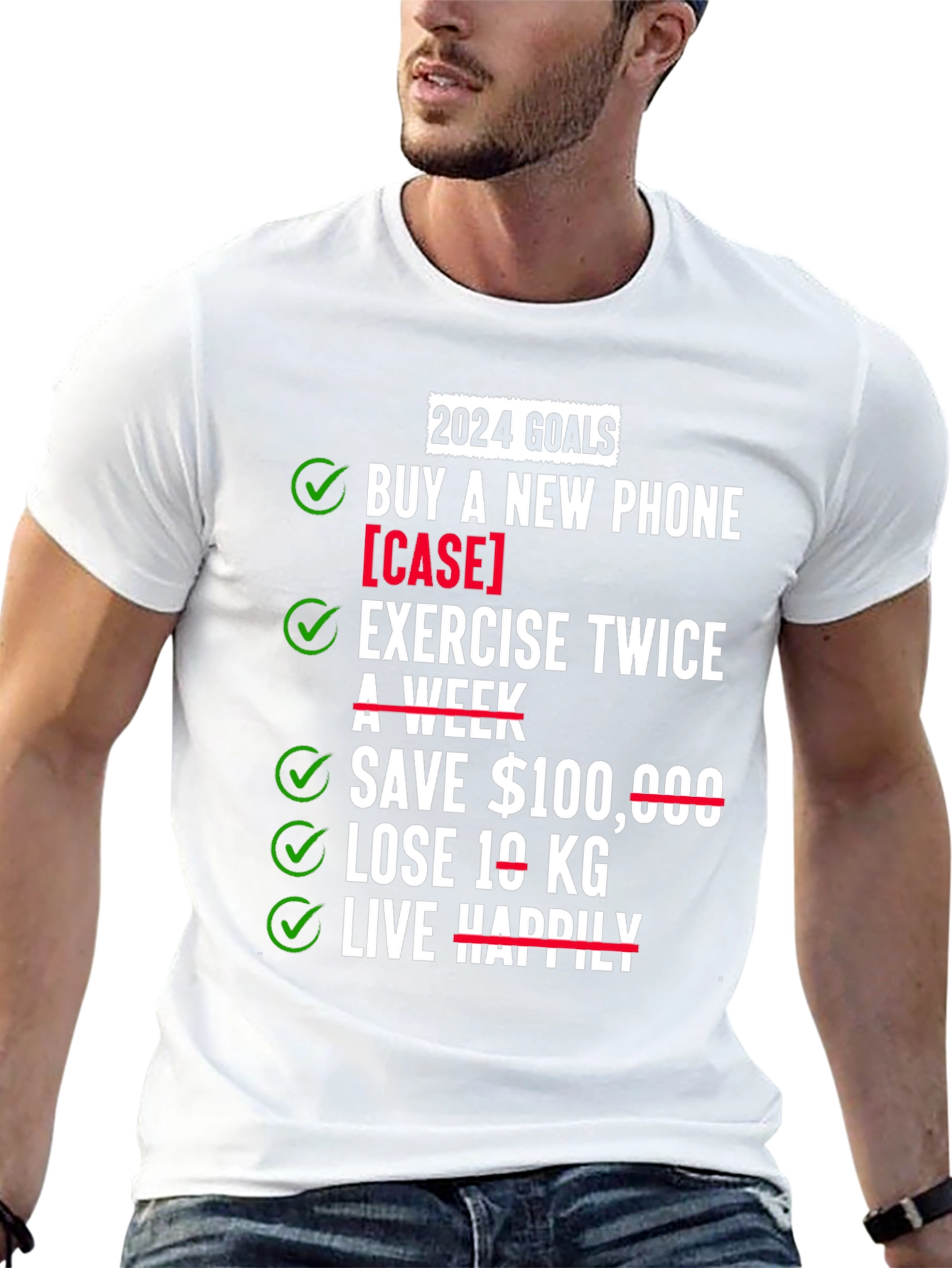 2024 Goals T-Shirt - New Phone Exercise Save