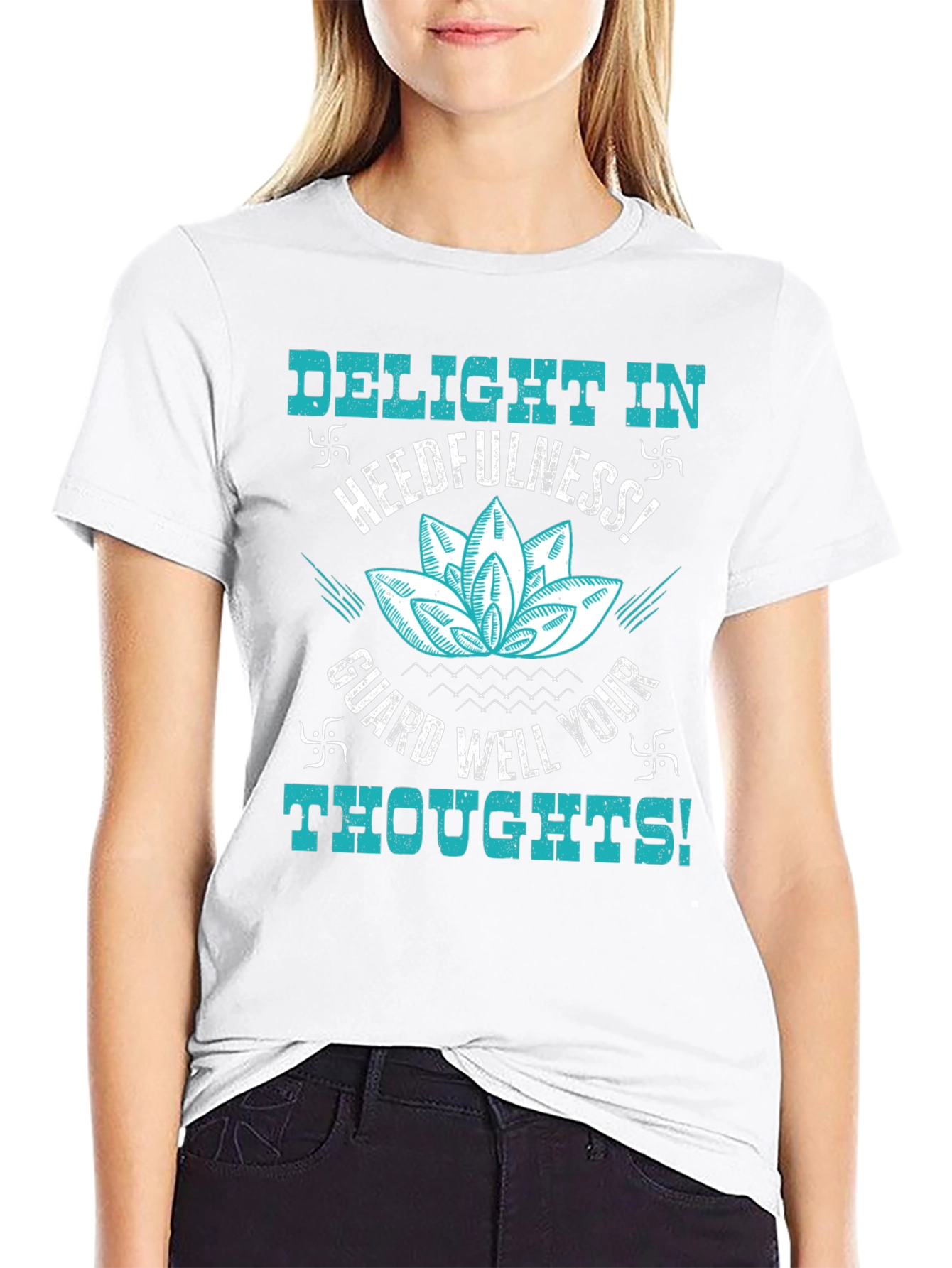Delight in Heedfulness Black Graphic Tee