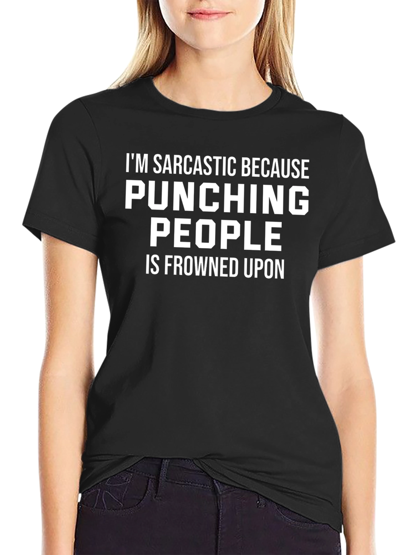 Sarcastic Punching People Funny Graphic T-Shirt