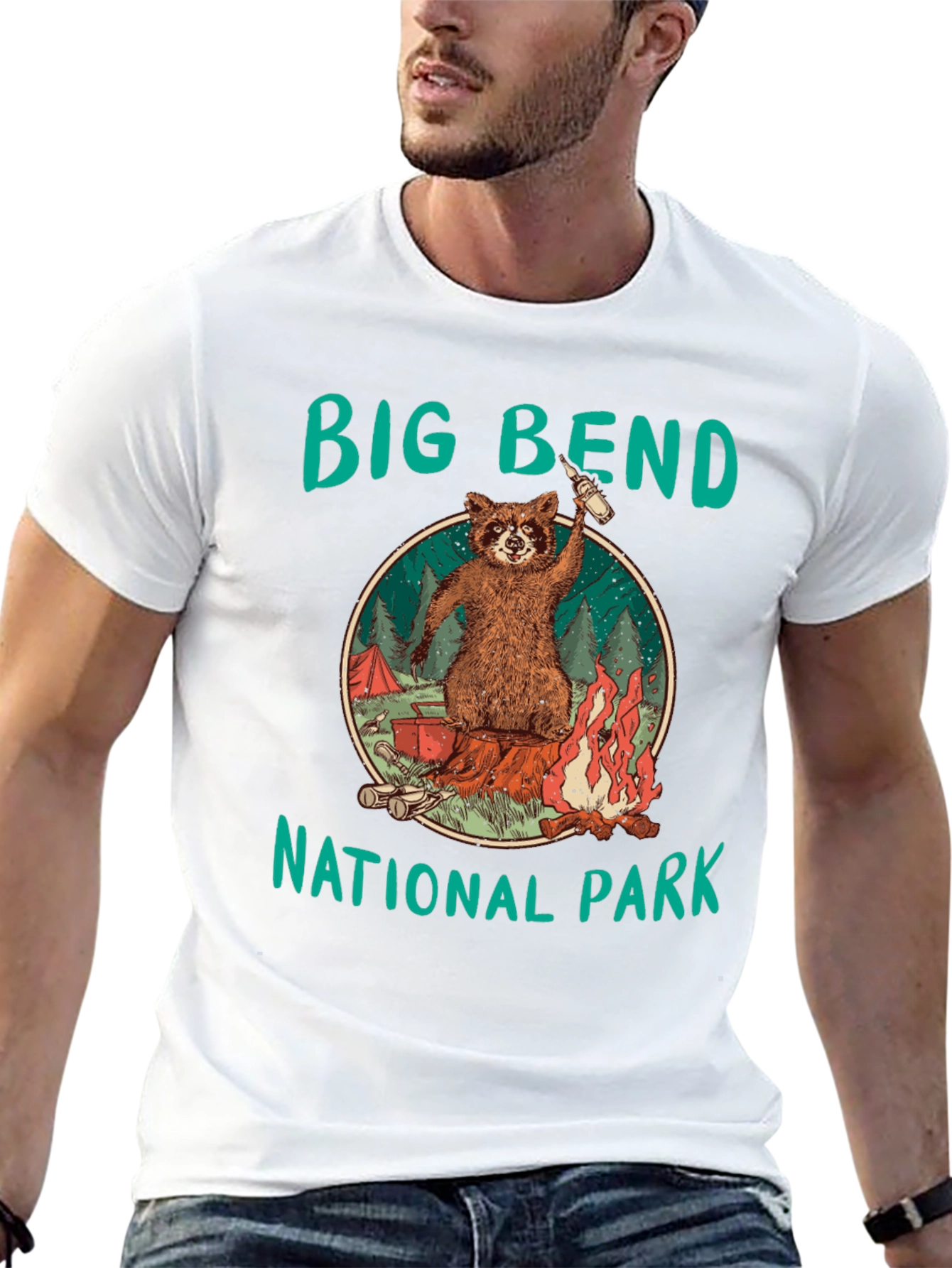Big Bend National Park Raccoon Camping T-Shirt