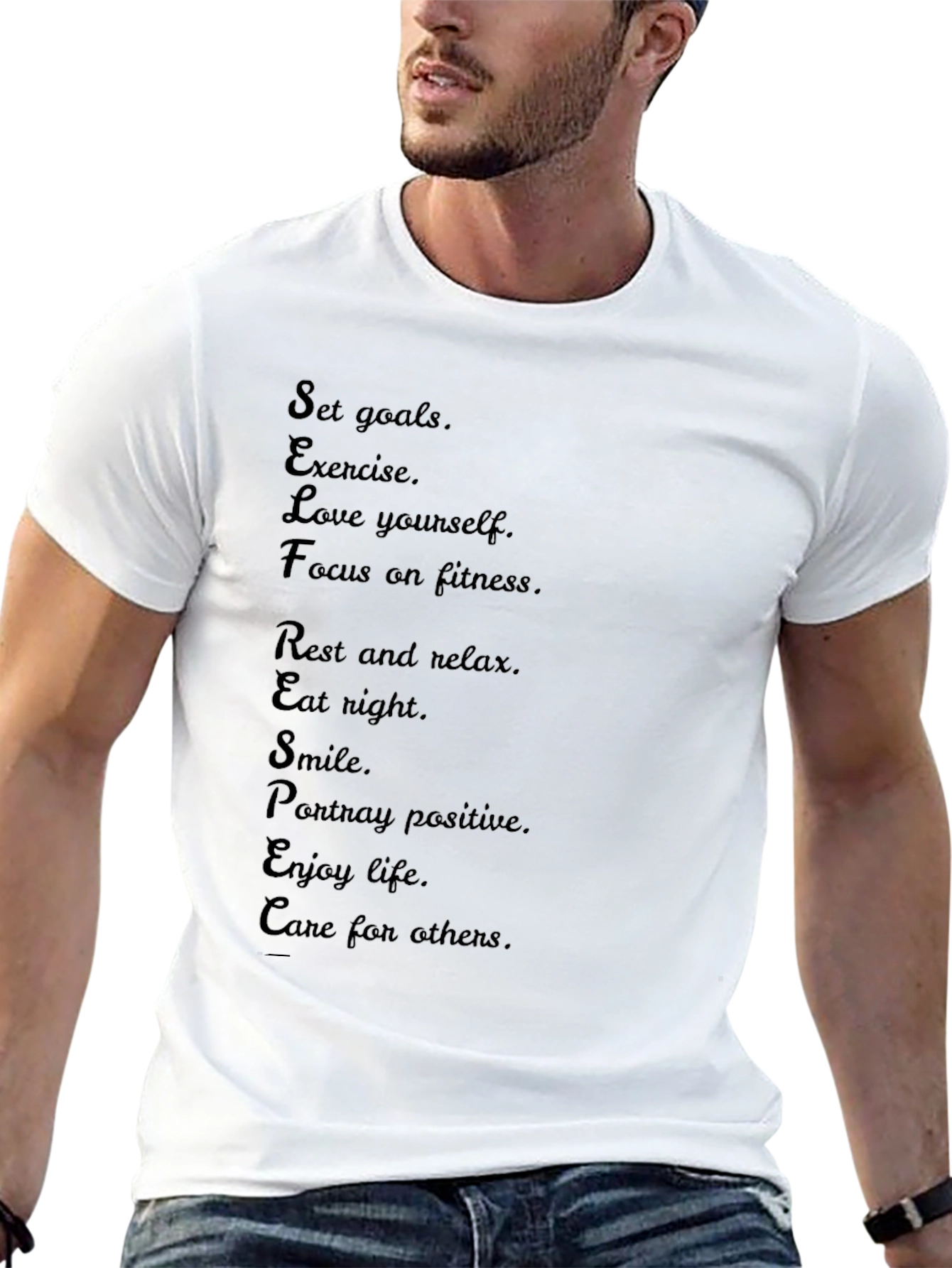 Motivational Black T-Shirt: Self-Care Edition