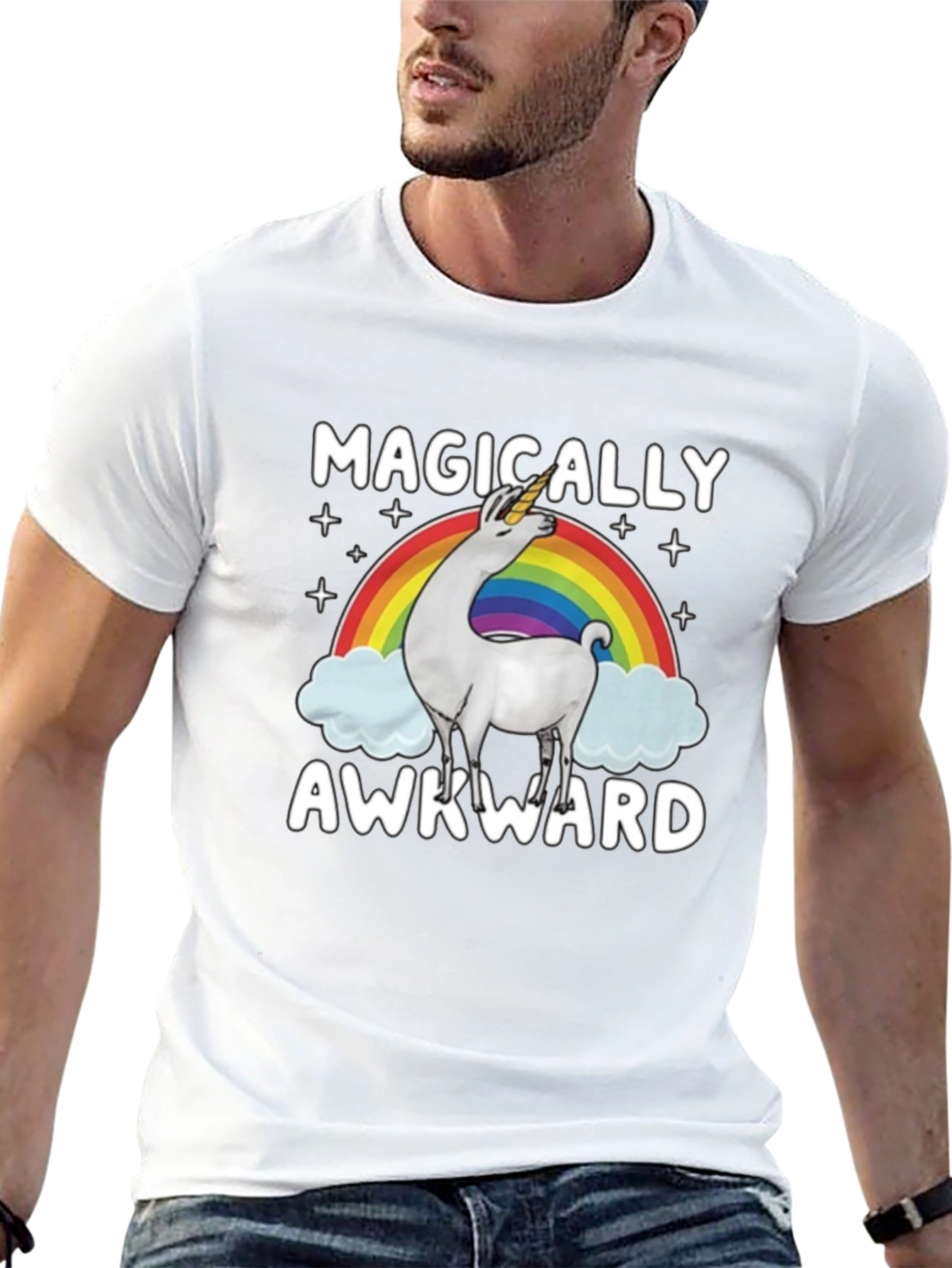 Magically Awkward Unicorn Llama Graphic Tee