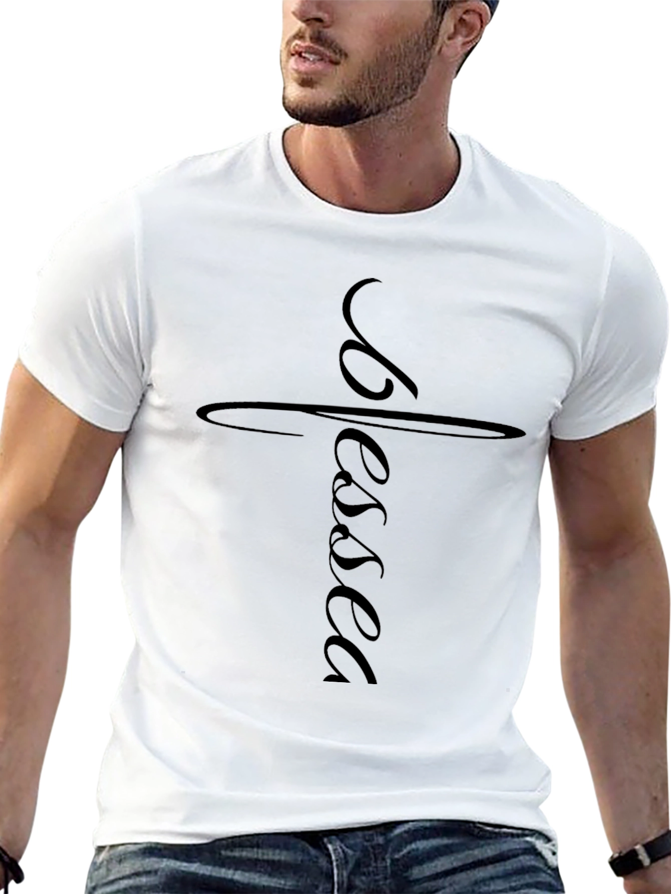 Blessed Cross Graphic Tee - Black