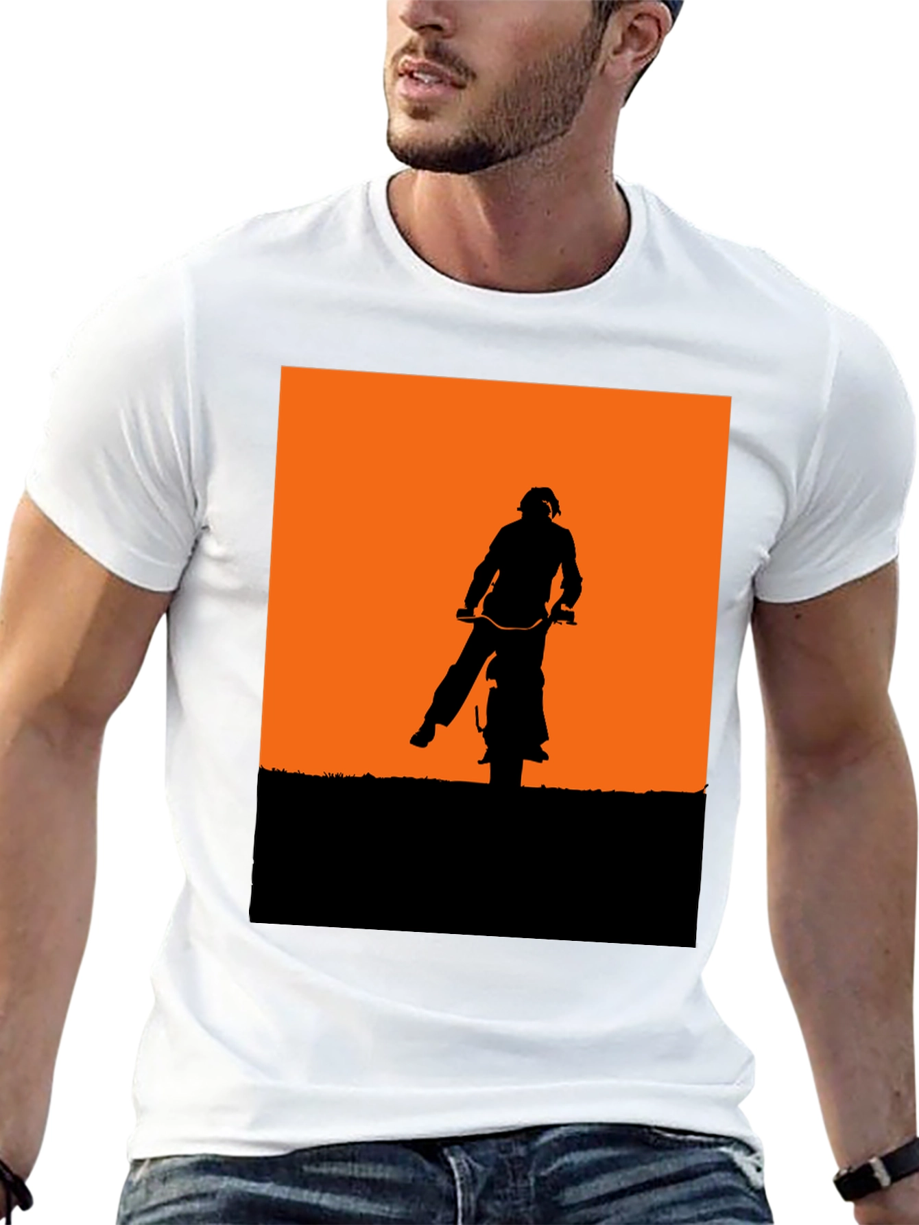 Silhouette Motorbike Graphic Tee - Black