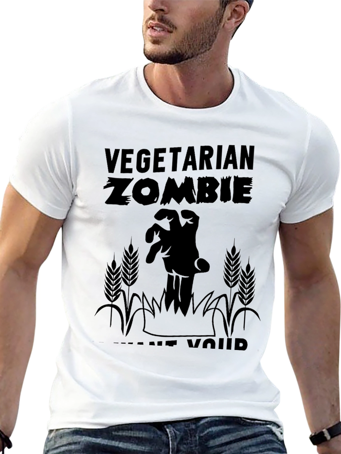 Vegetarian Zombie T-Shirt - Brains Not Required