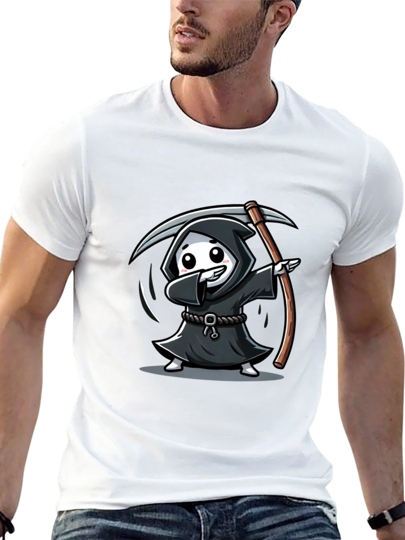 Grim Reaper Cartoon T-Shirt - Dab Design