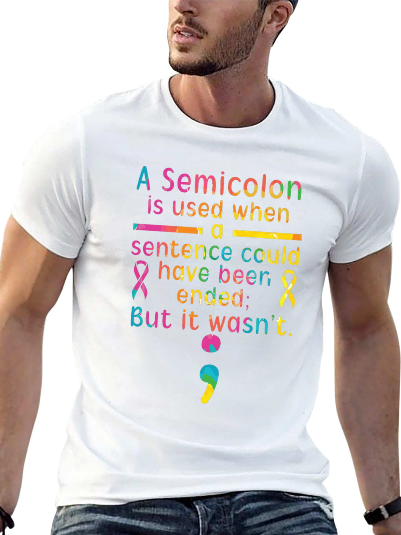 Semicolon Mental Health Awareness T-Shirt