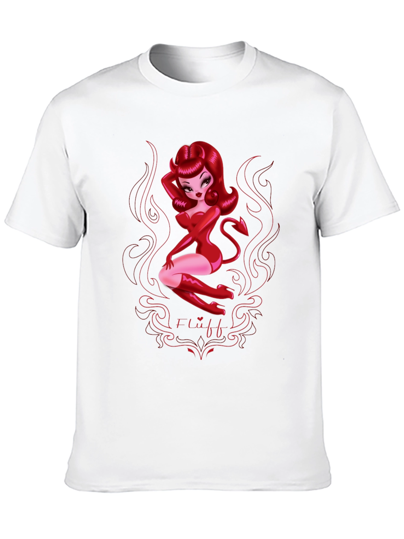 Devil Girl Graphic Print T-Shirt - Black