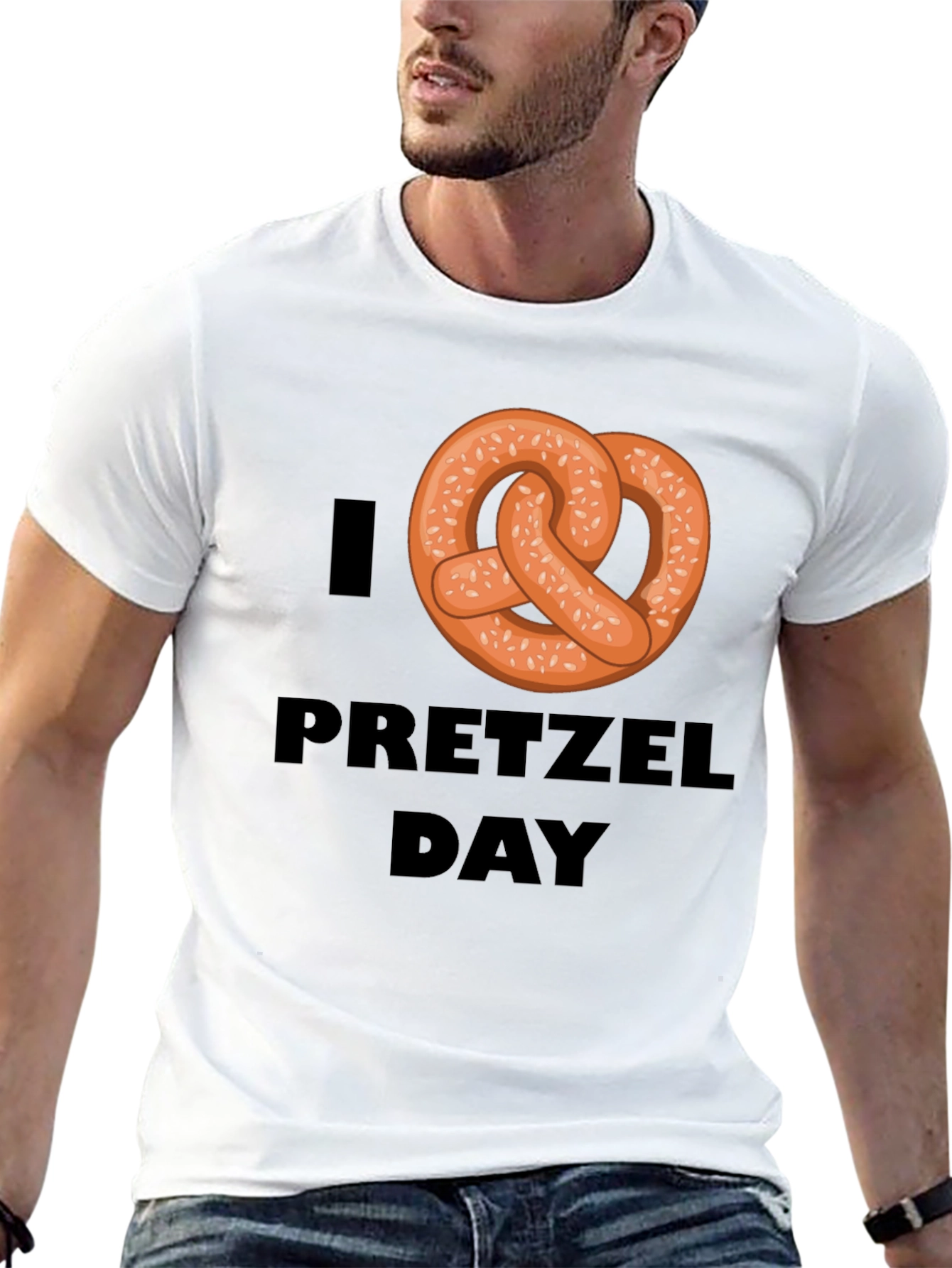 I Heart Pretzel Day T-Shirt - Novelty Graphic Tee
