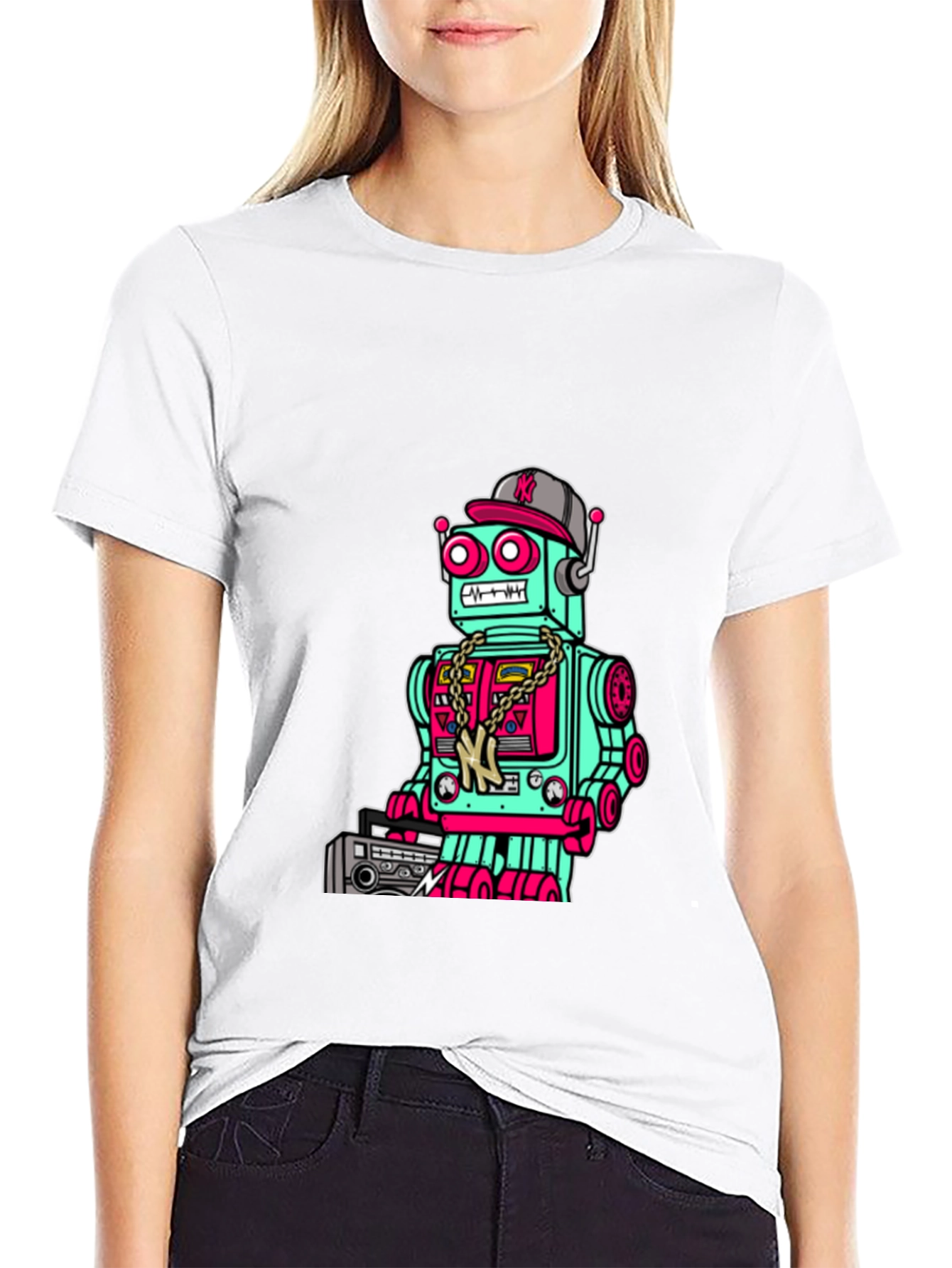 Retro Robot Boombox Graphic Tee