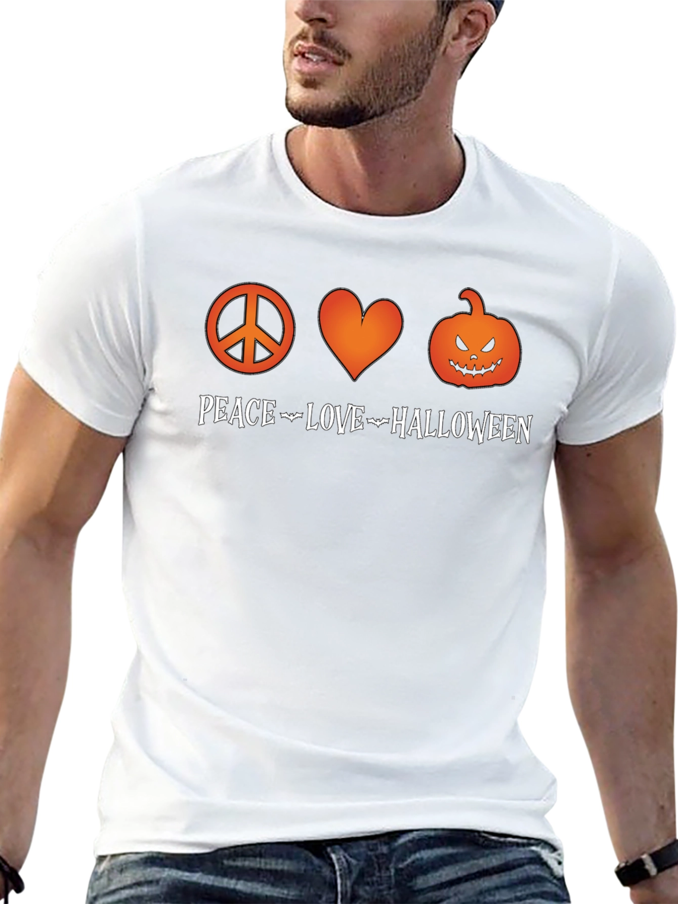 Peace Love Halloween Graphic T-Shirt