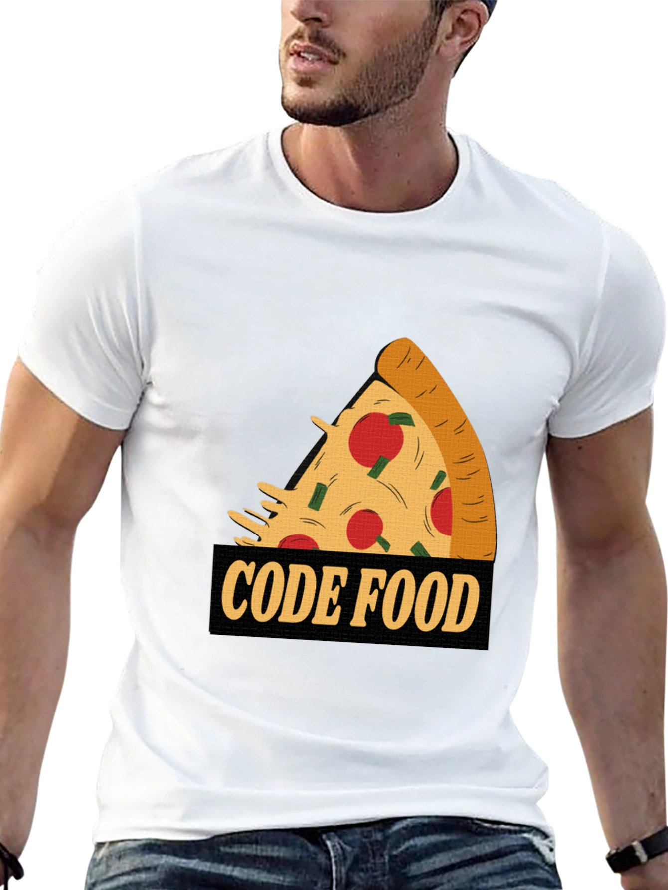 Code Food Pizza Graphic T-Shirt
