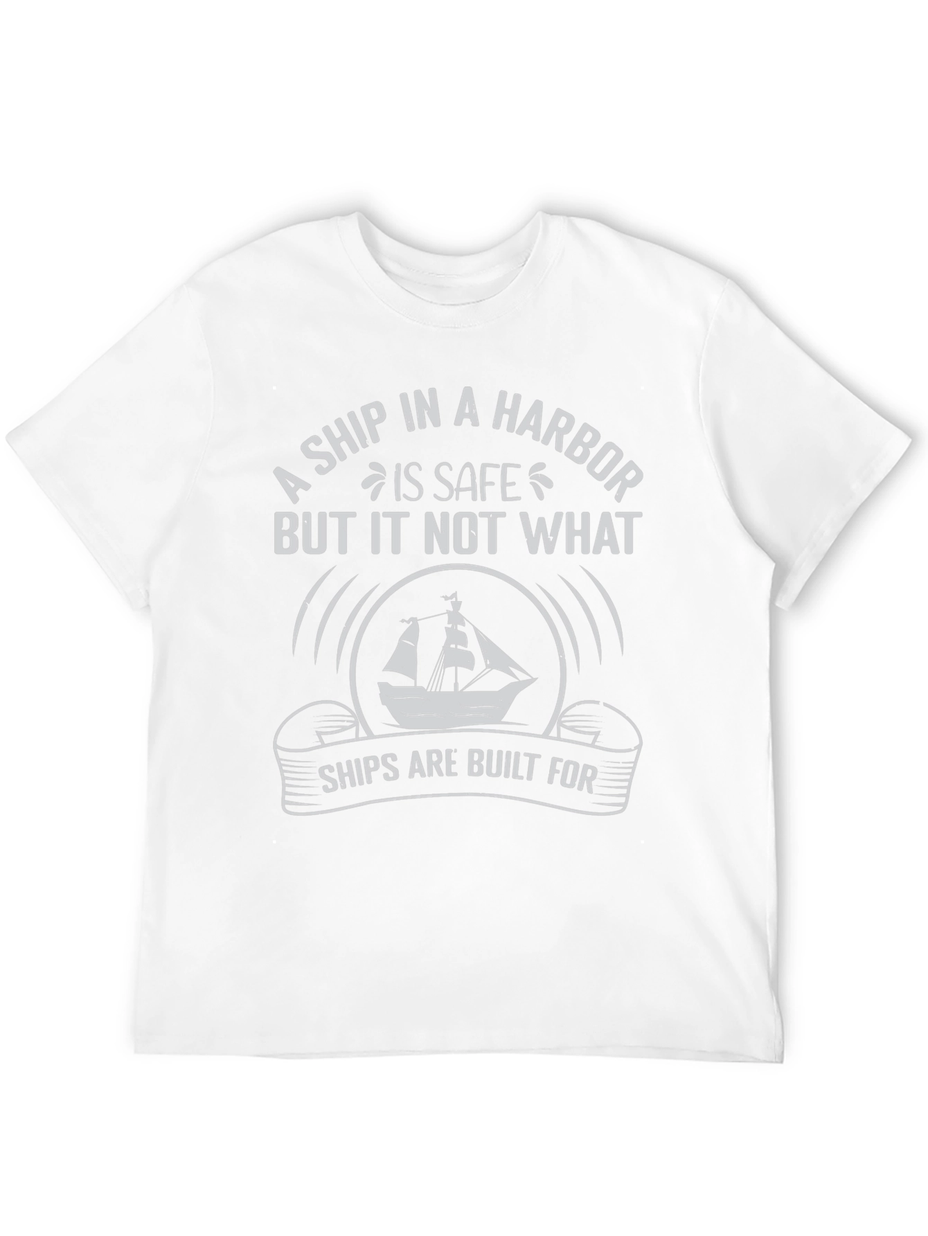 Ship in Harbor T-Shirt - Nautical Adventure Tee