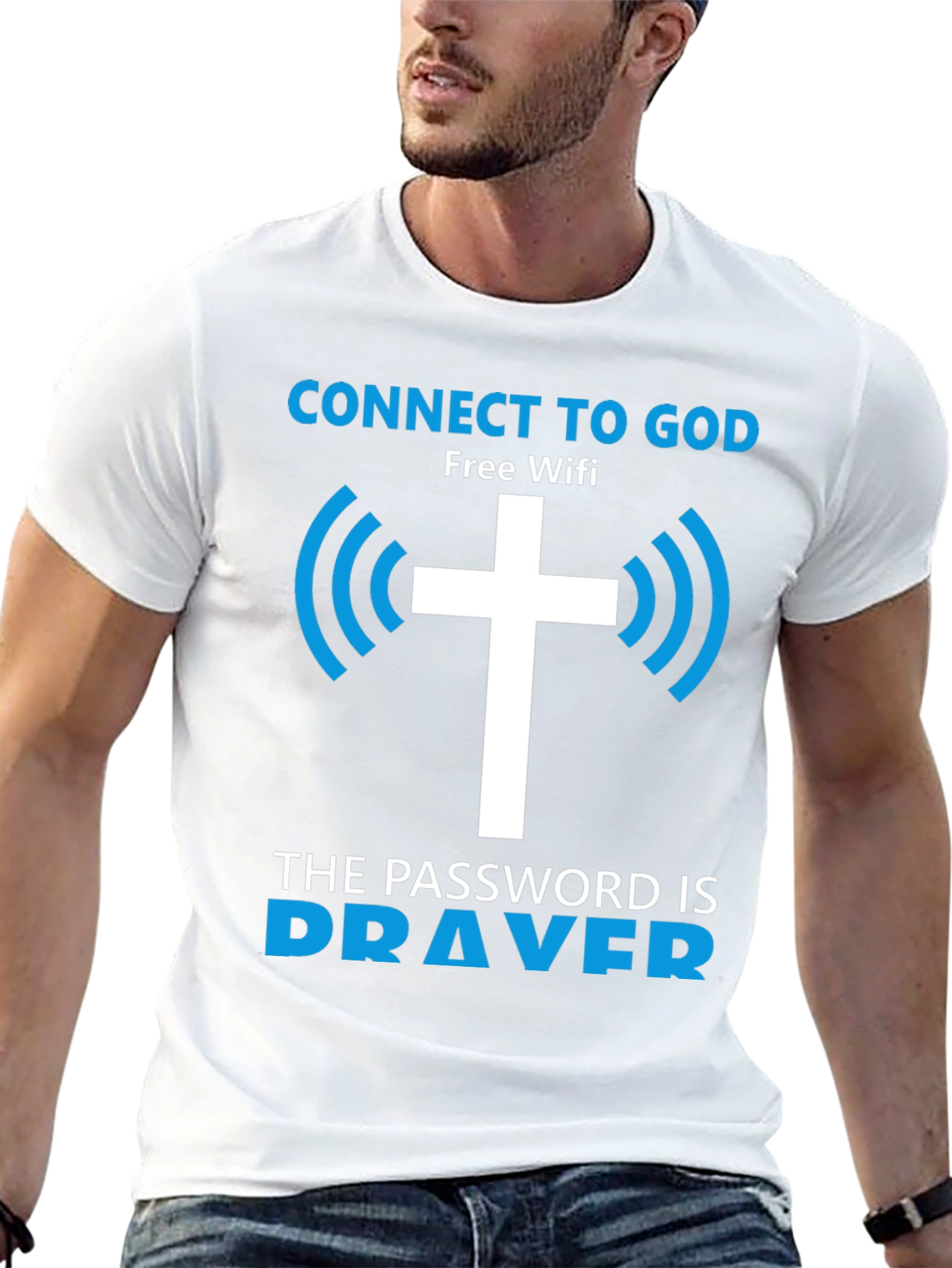Connect to God T-Shirt - Free Wifi Prayer Design