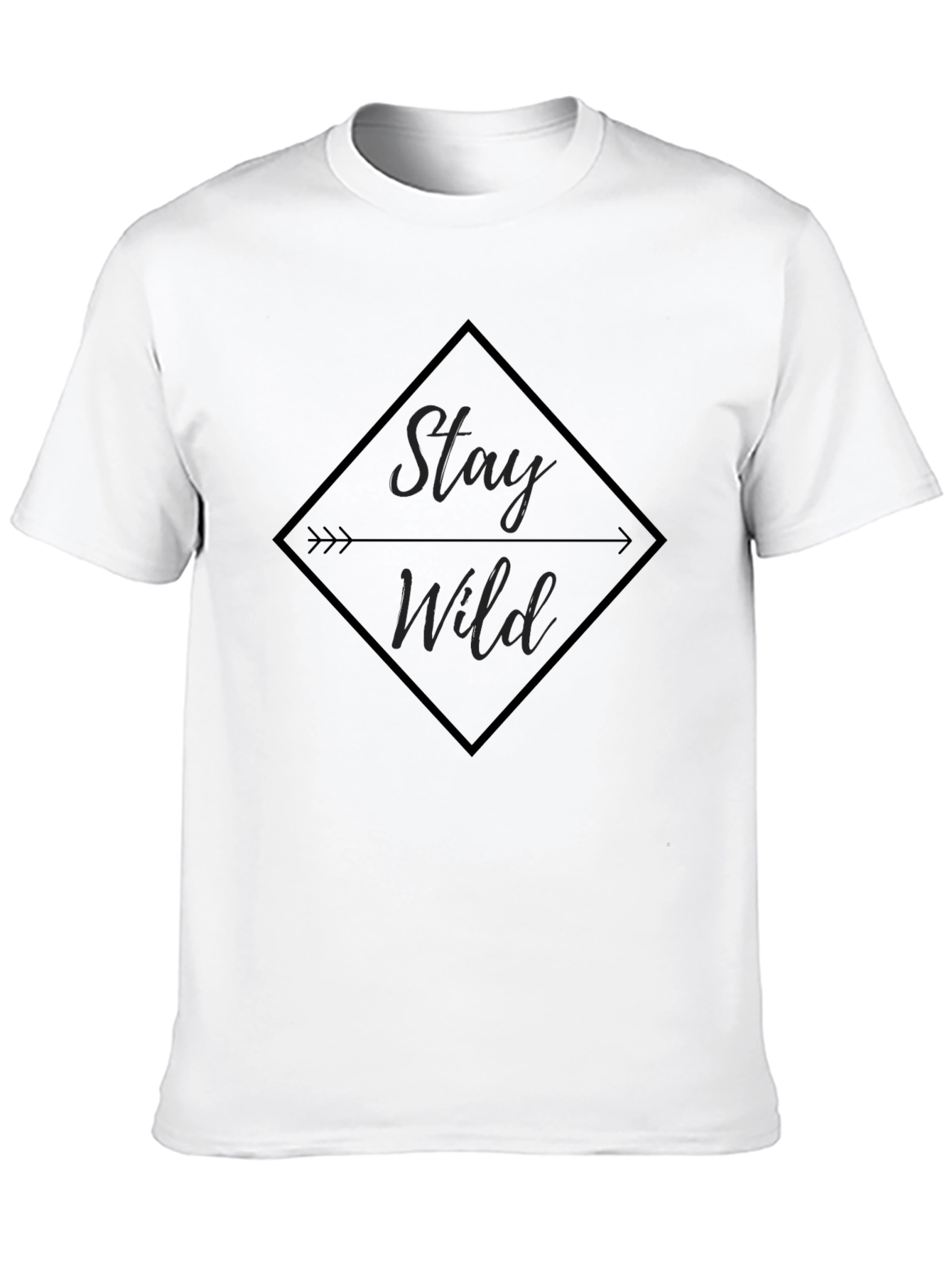 Stay Wild Graphic Tee - Black Cotton T-Shirt