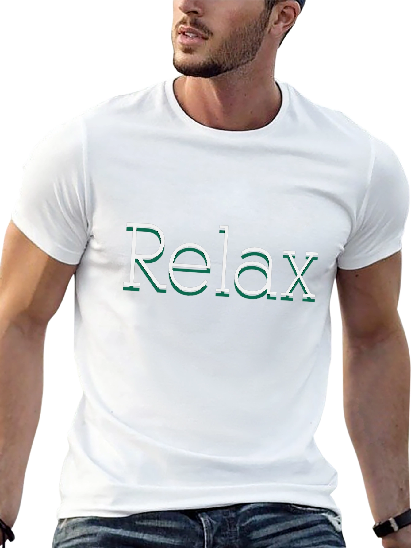 Relax Graphic Print Black Tee