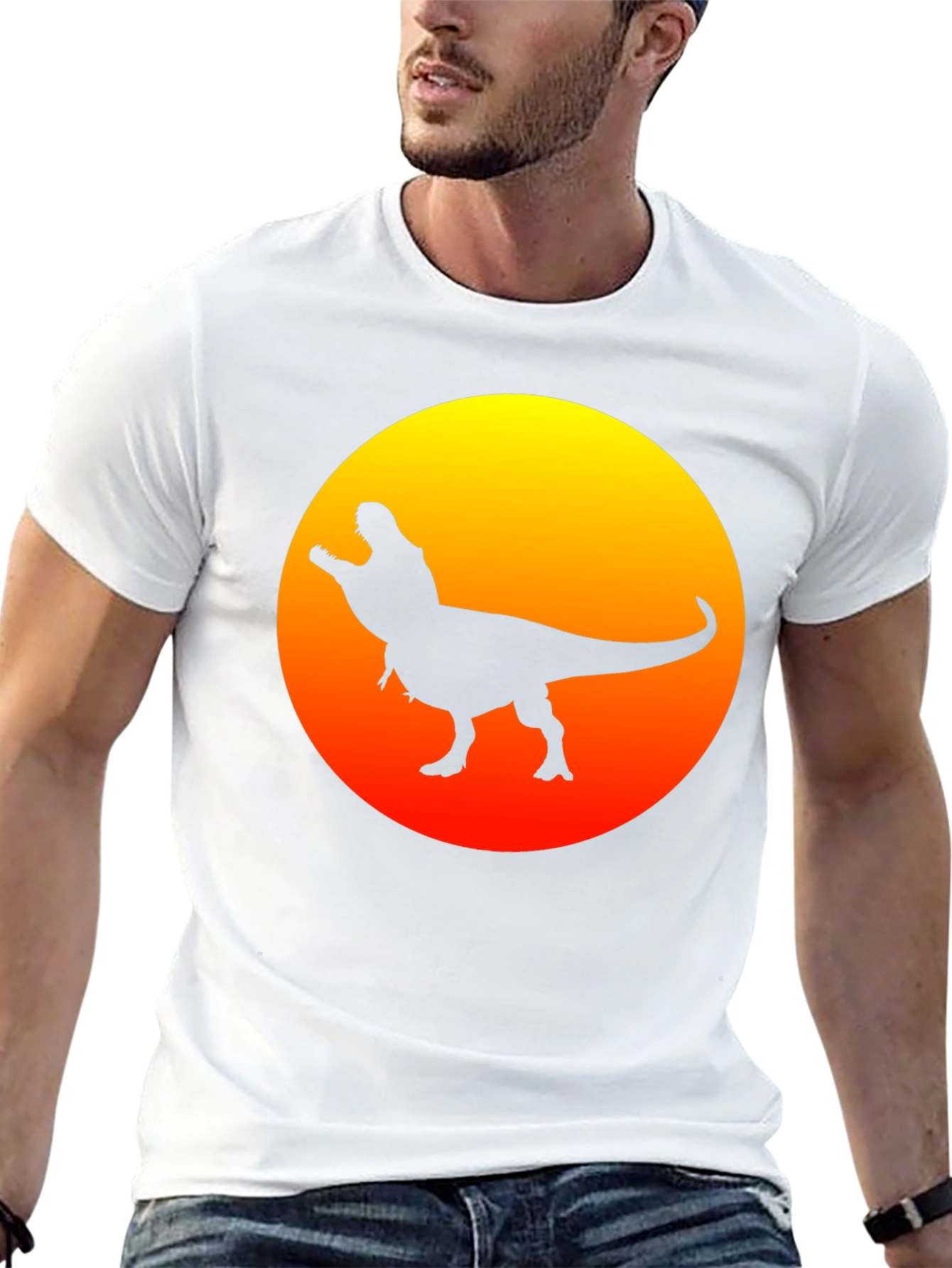 Dino Sunset Black T-Shirt