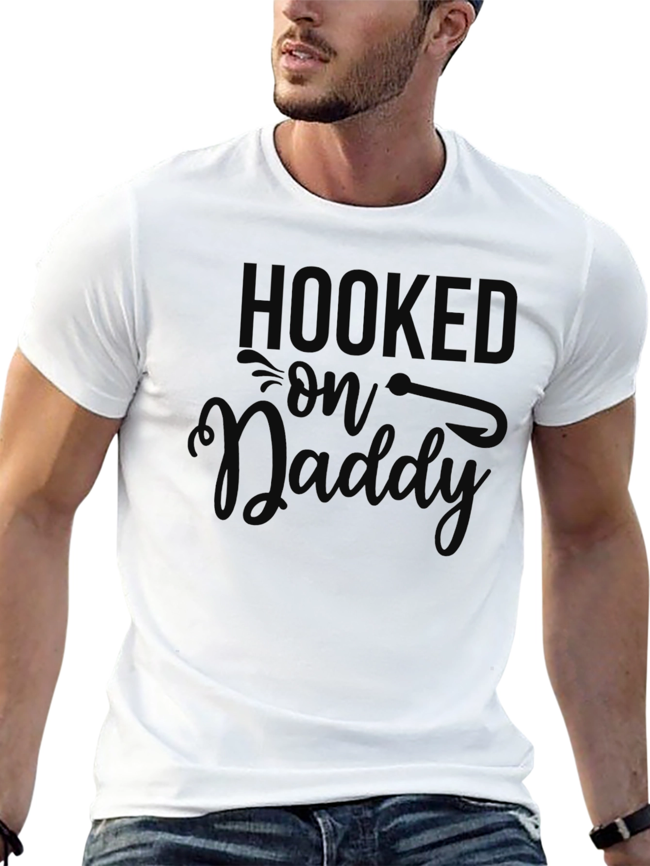 Hooked on Daddy - Mens Black Graphic Tee