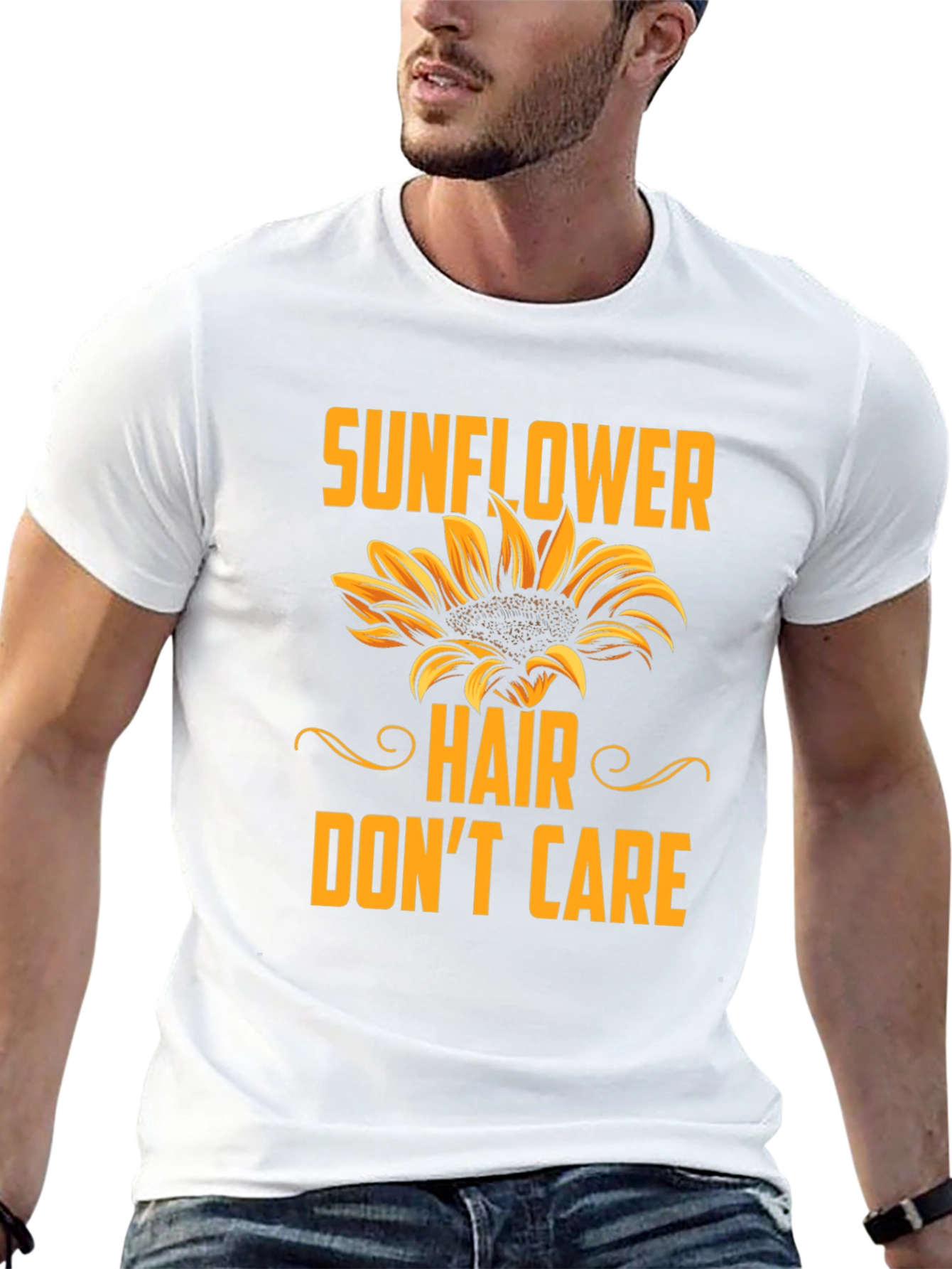 Sunflower Hair Dont Care Black T-Shirt