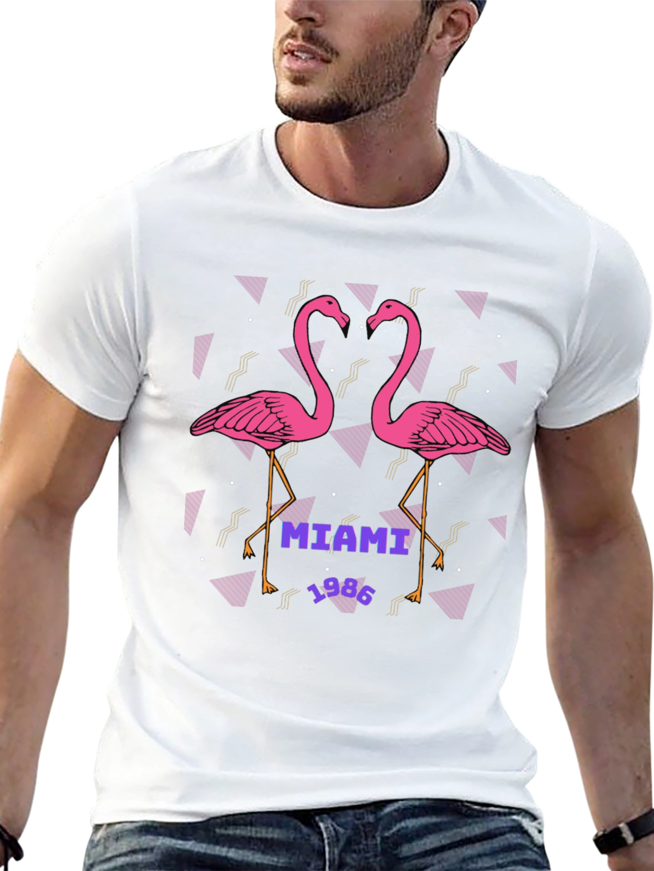 Miami 1986 Flamingo Graphic T-Shirt