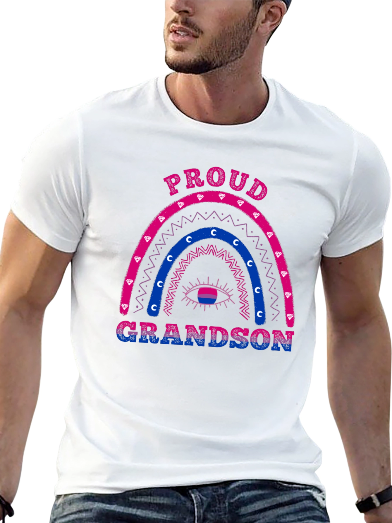 Proud Grandson Bi Pride Rainbow T-Shirt
