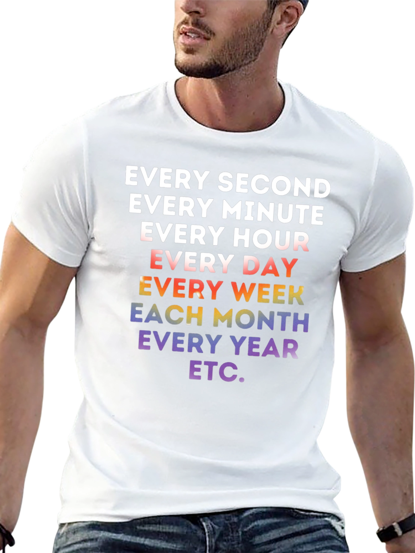 Every Second Rainbow Text T-Shirt