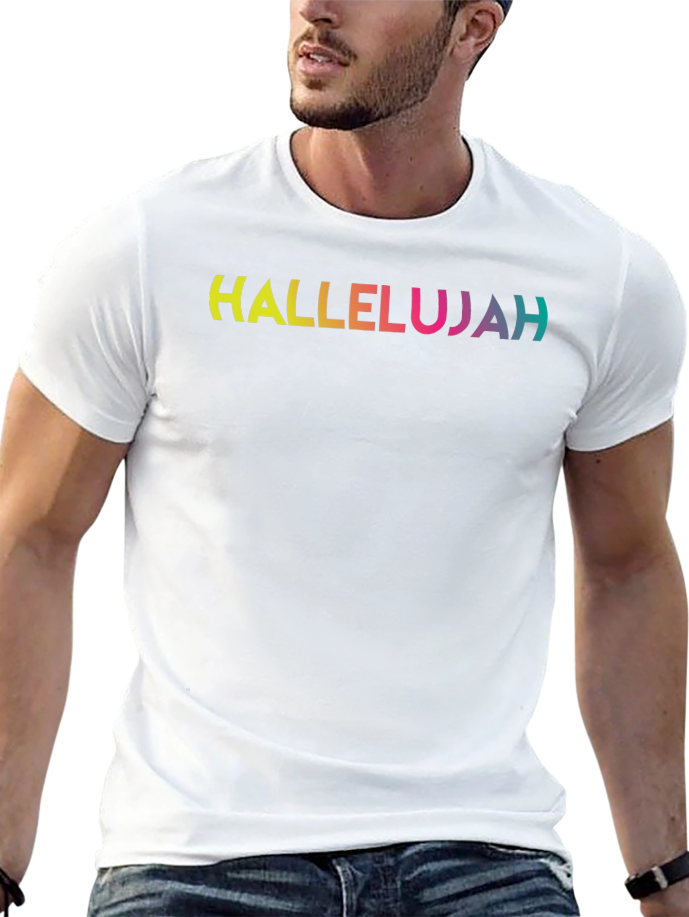 Hallelujah Rainbow Graphic T-Shirt