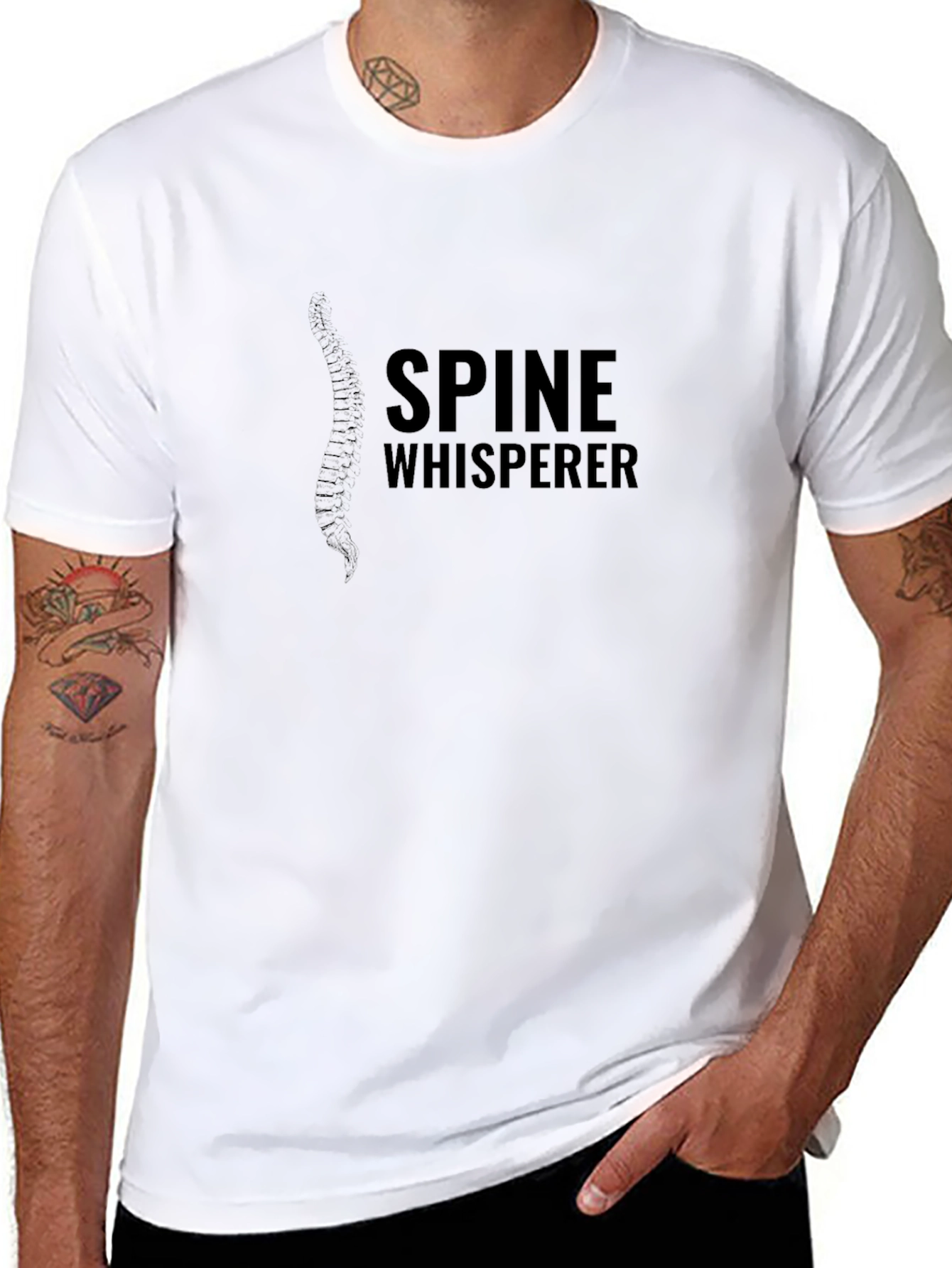 Spine Whisperer Black T-Shirt - Chiropractor Gift