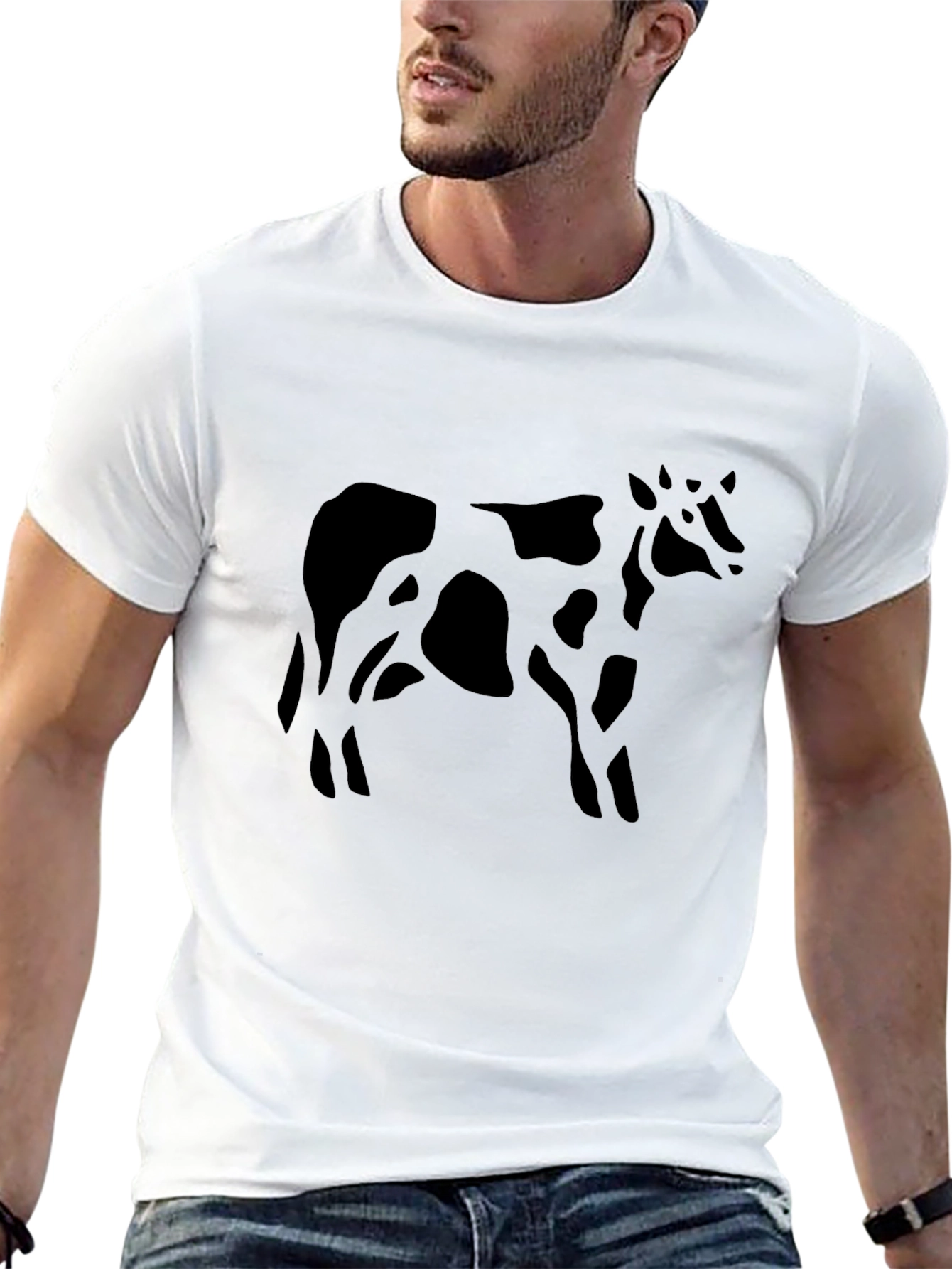 Black Cow Print T-Shirt - Casual Comfort