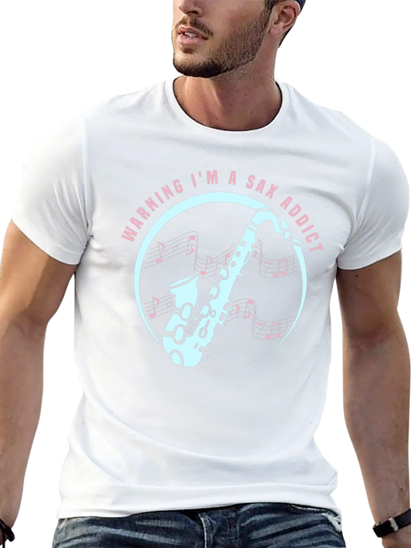 Sax Addict Graphic Tee - Musicians Humor T-Shirt