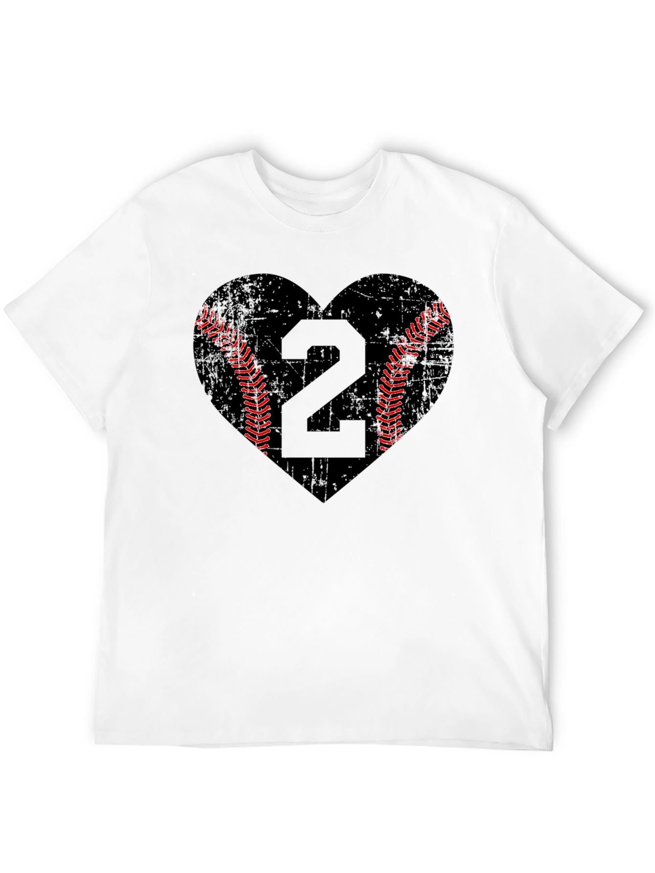 Baseball Number 2 Heart T-Shirt