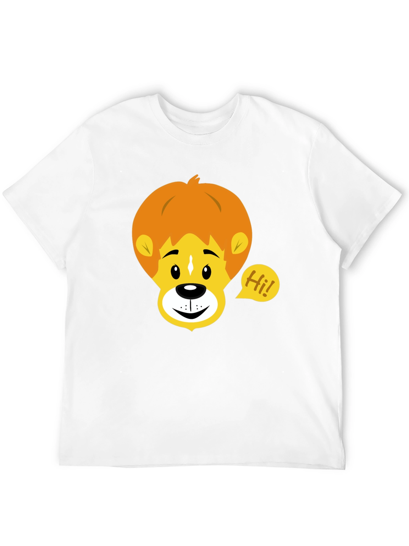 Cartoon Lion Graphic Tee - Black