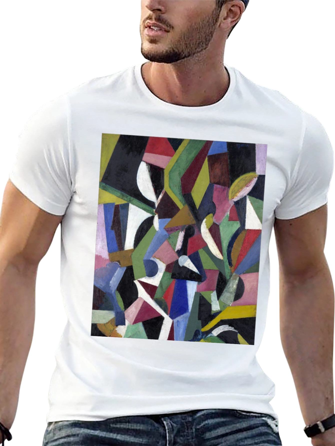 Abstract Art Graphic Print Black T-Shirt